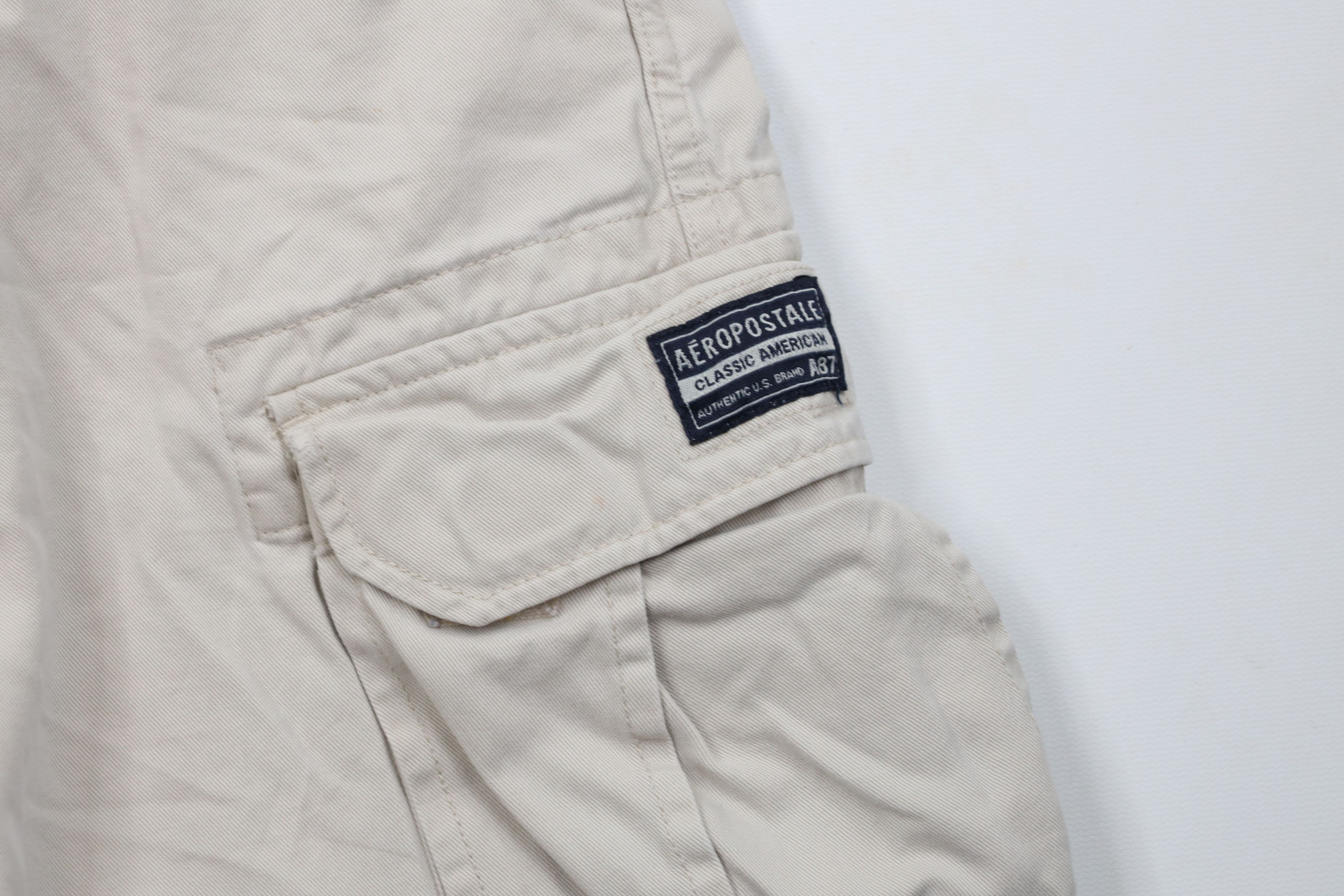 Aeropostale × Vintage Vintage 90s Y2K Aeropostale Heavyweight Cargo Shorts Beige Size US 32 / EU 48 - 5 Thumbnail