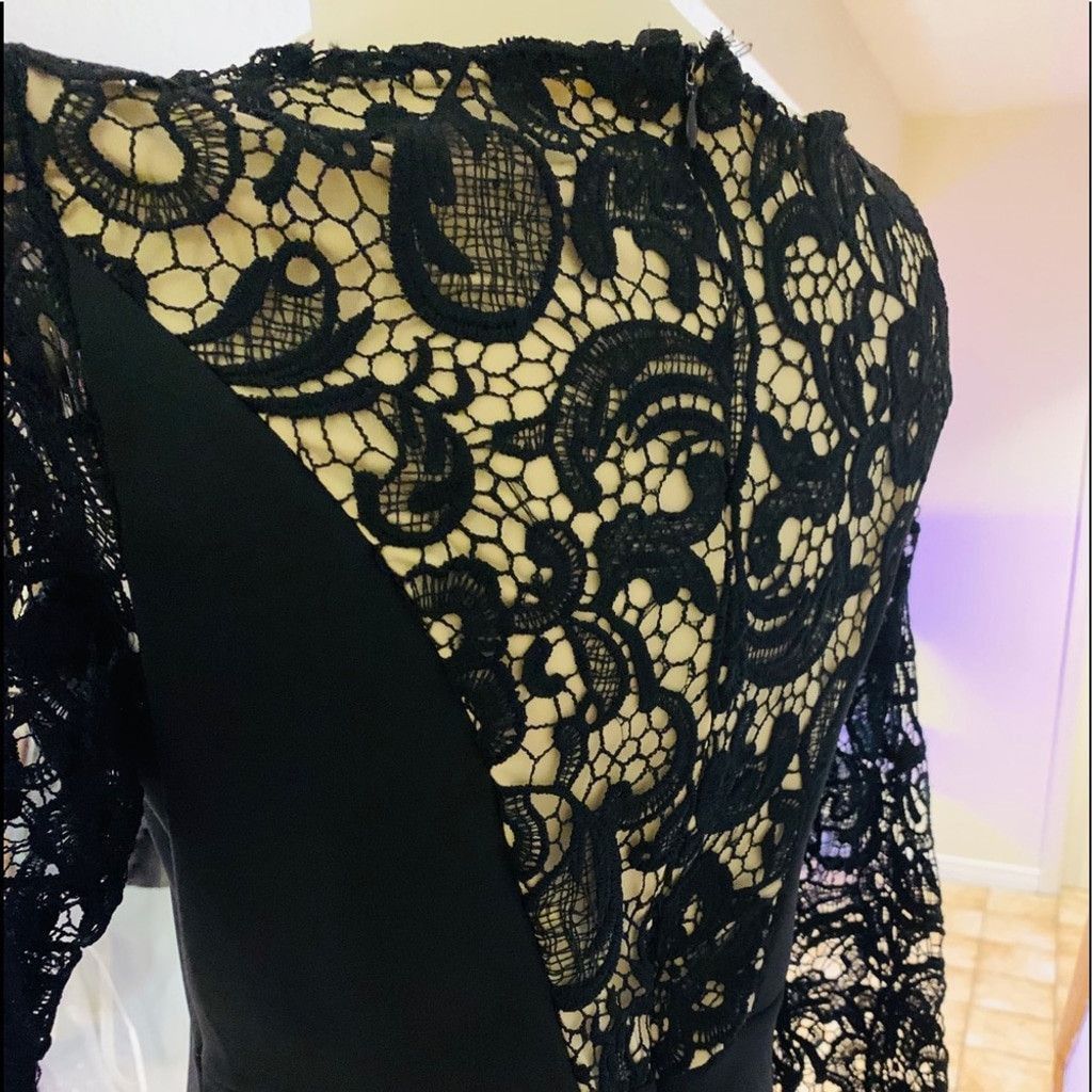 Other Black Lace with Nude liner dress in Size L Size L / US 10 / IT 46 - 5 Thumbnail