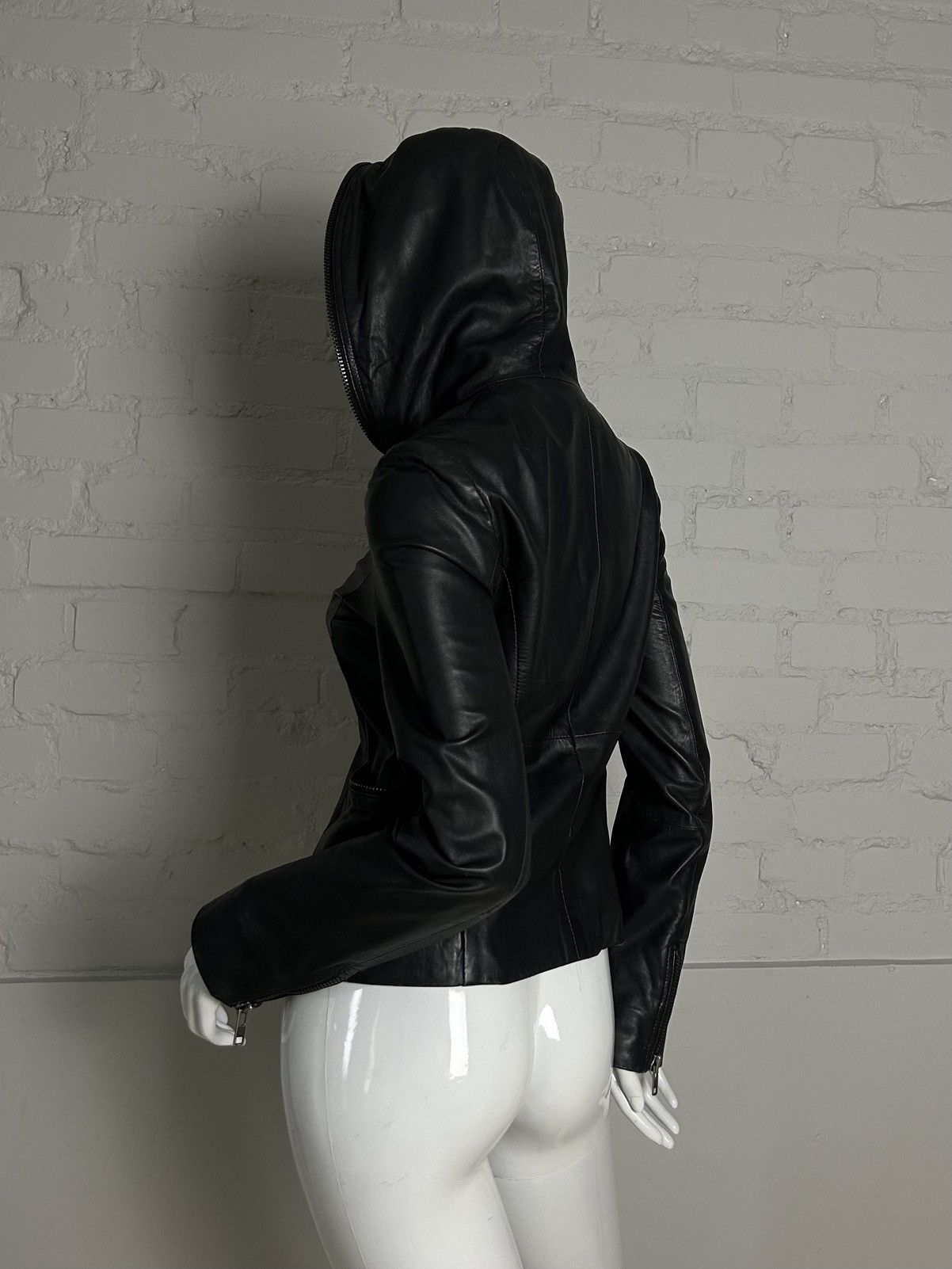 Other Insane leather fitted jacket with hood Size S / US 4 / IT 40 - 2 Thumbnail