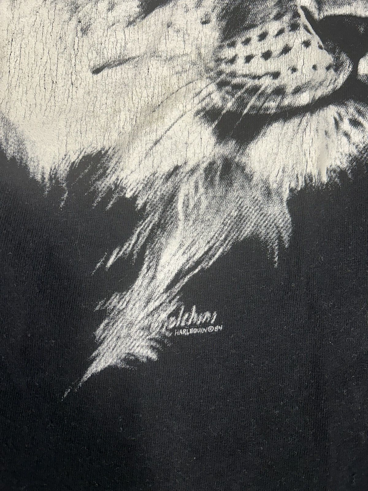 Vintage Crazy Vintage 80s Black Animal Graphic Tee Shirt Harlequin Size US S / EU 44-46 / 1 - 2 Thumbnail