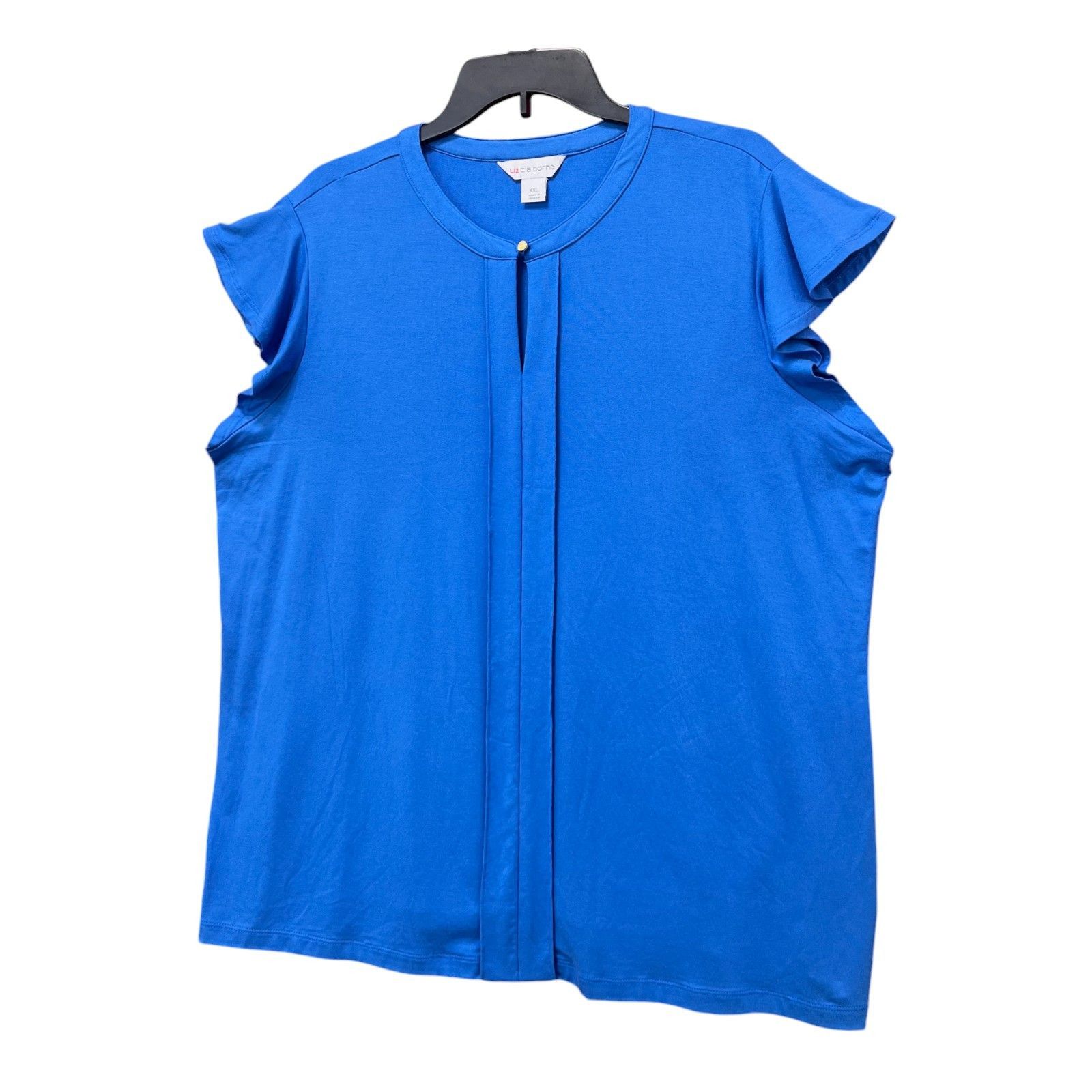 Other Liz Claiborne - Women's Keyhole Neck Short Sleeve Blouse - B Size XXL / US 16-18 / IT 52-54 - 16 Thumbnail