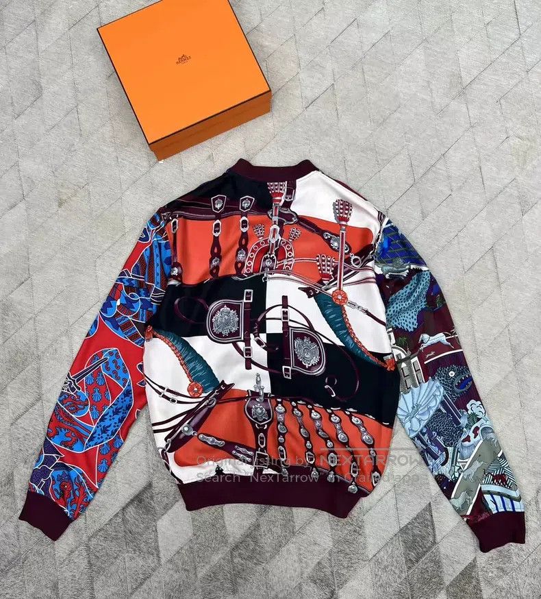 Hermes Hermes Silk Baseball Jacket Size S / US 4 / IT 40 - 7 Thumbnail