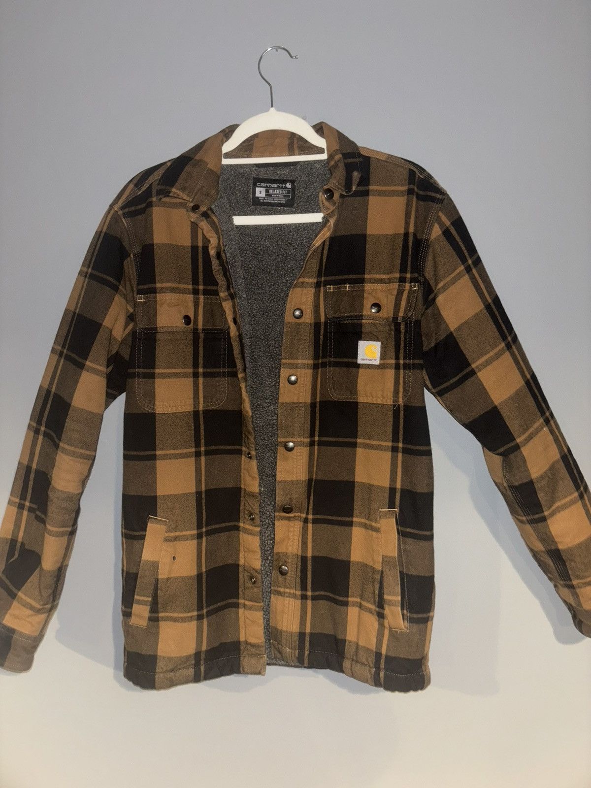 Carhartt Carhartt Fleece Lined Flannel Jacket Size US S / EU 44-46 / 1 - 1 Thumbnail