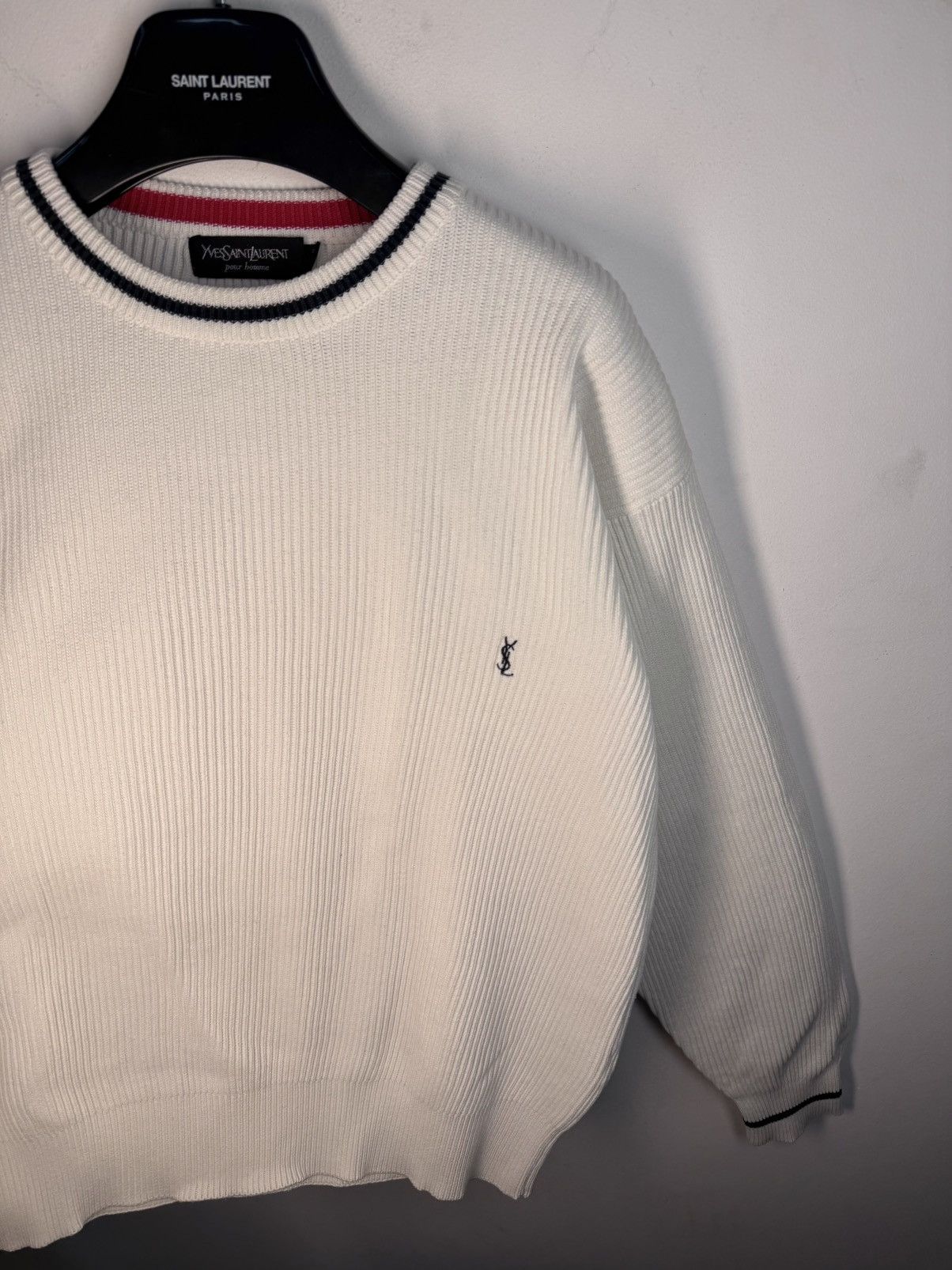 Yves Saint Laurent 90s YSL Sweater Knit White Yves Saint Laurent Vintage Size US S / EU 44-46 / 1 - 7 Thumbnail