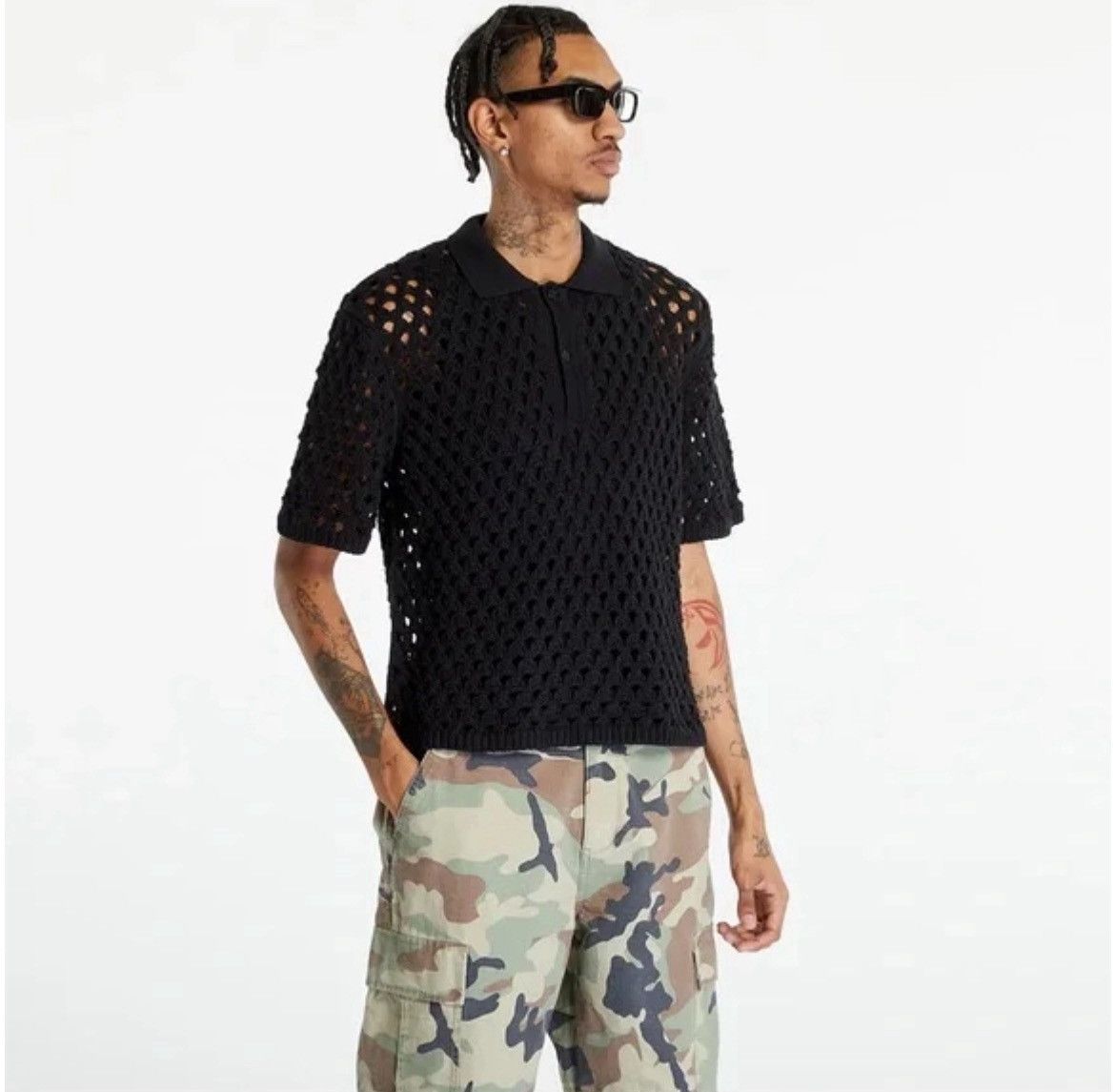 Stussy Stussy Big Mesh Polo Sweater 'Black' Size US L / EU 52-54 / 3 - 9 Thumbnail