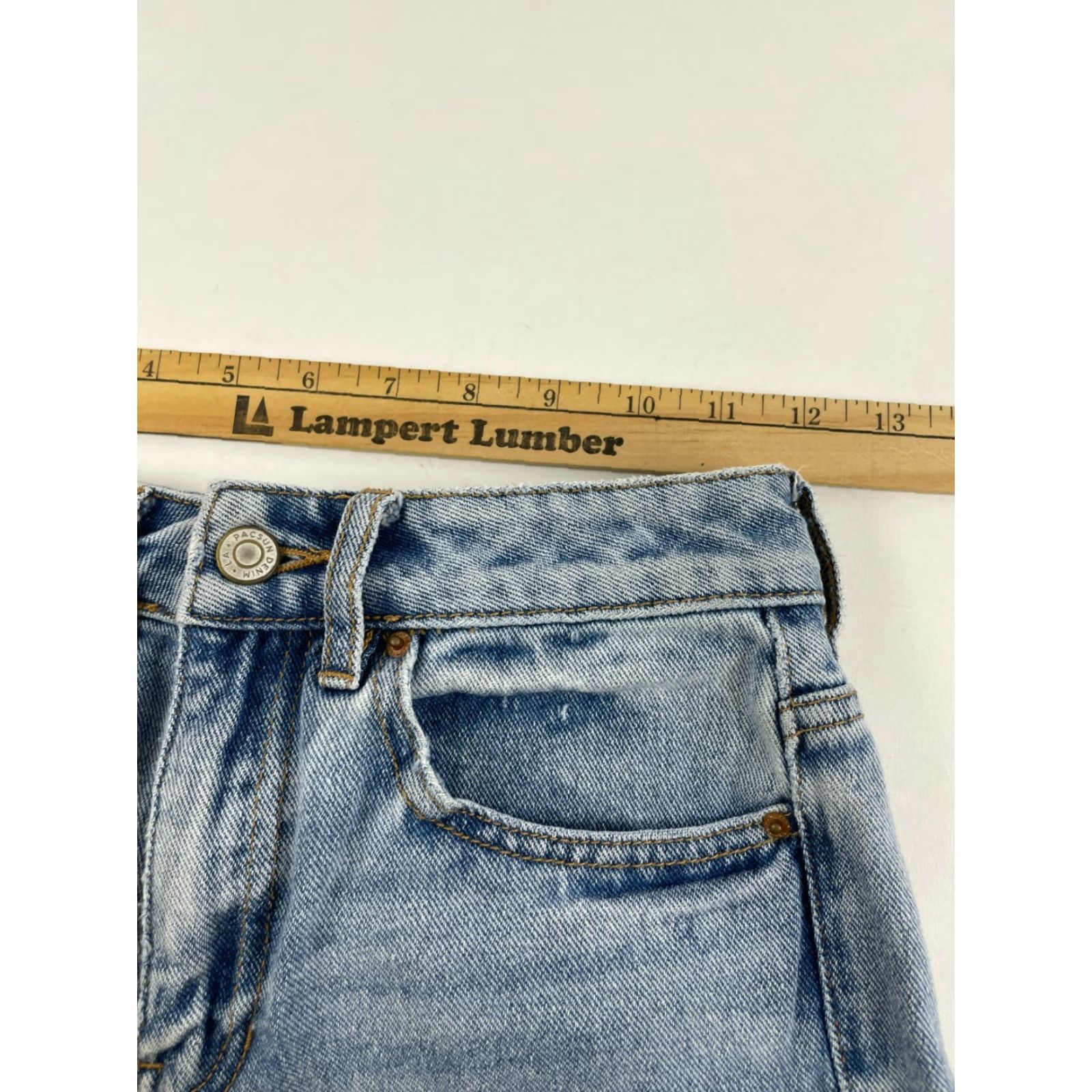 Pacsun PacSun Women's Jean Shorts Denim Mom Short Cut-Off Raw Hem Distressed Size 23 Gray Size 42" / US 20 - 5 Thumbnail