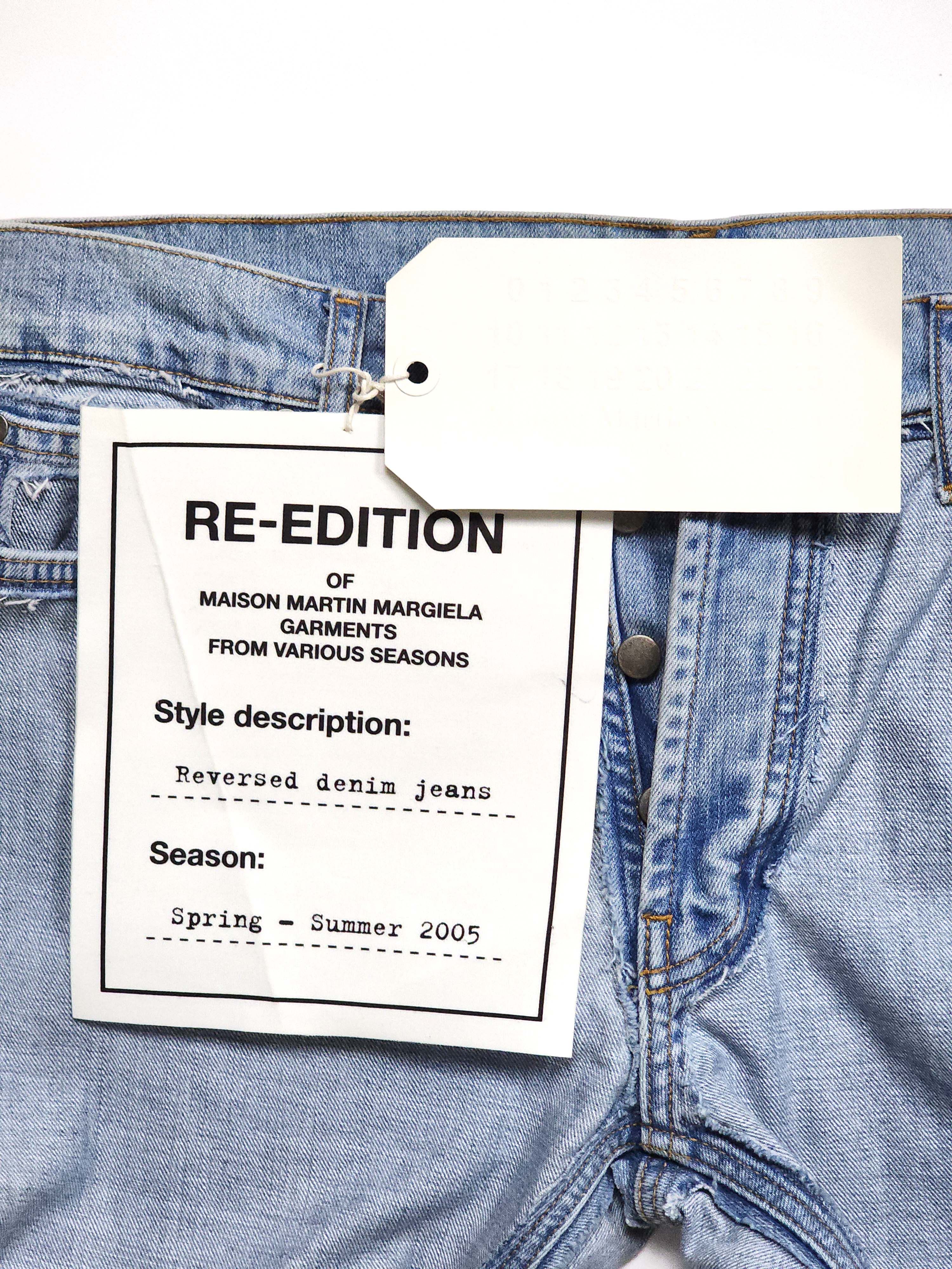 Maison Margiela S/S 2005 Re-Edition Inside Out Reverse Blue Jeans Pants Size US 34 / EU 50 - 6 Thumbnail