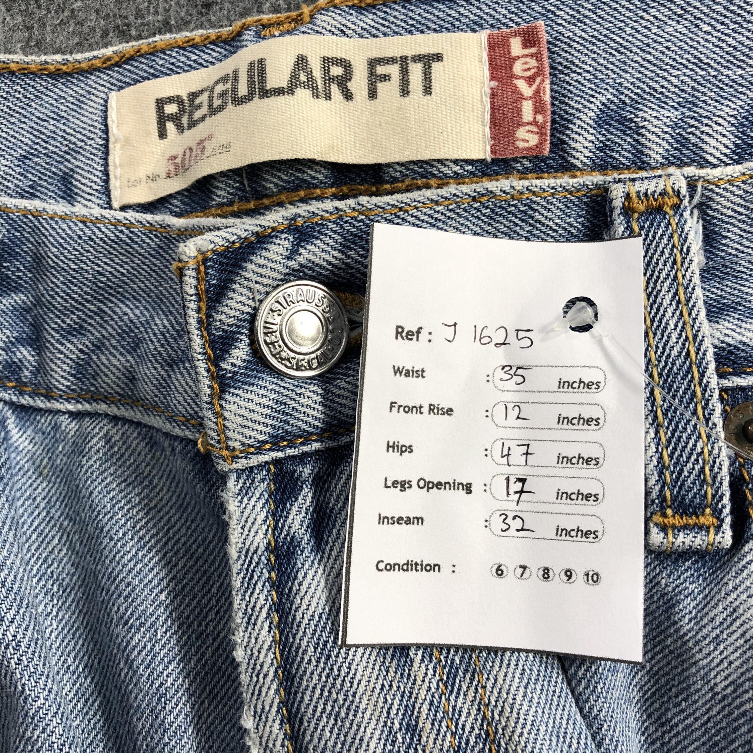 Levi's Vintage Light Wash Levis 505 Jeans-J1625 Size US 35 - 12 Thumbnail