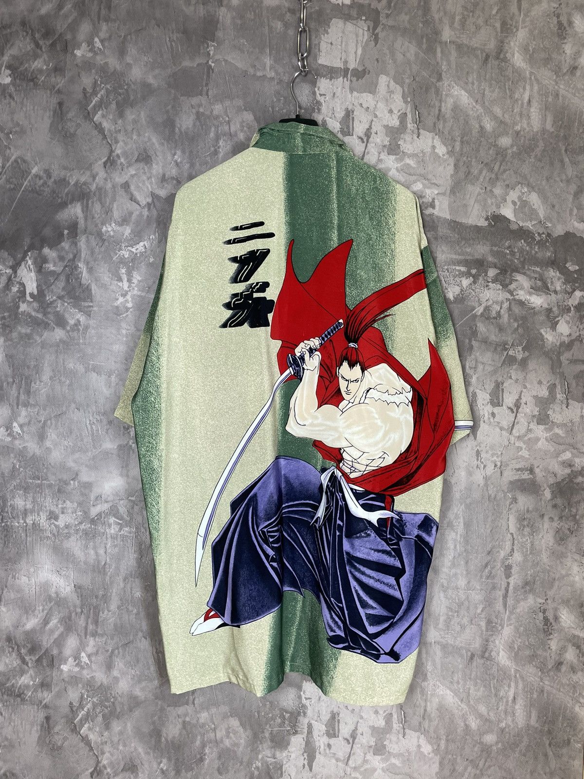 Anime × Japanese Brand × Vintage Vintage Samurai Anime Movie Rare Button Up Oversize Shirt Size US L / EU 52-54 / 3 - 10 Thumbnail