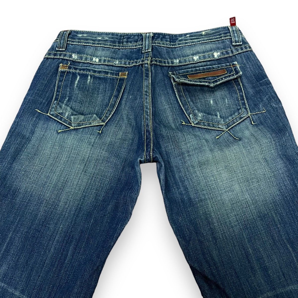Le Grande Bleu (L.G.B.) 🇯🇵 JAPANESE SUPER FLARE BUTTON FLY WASHED DENIM PANTS Size US 30 / EU 46 - 11 Thumbnail