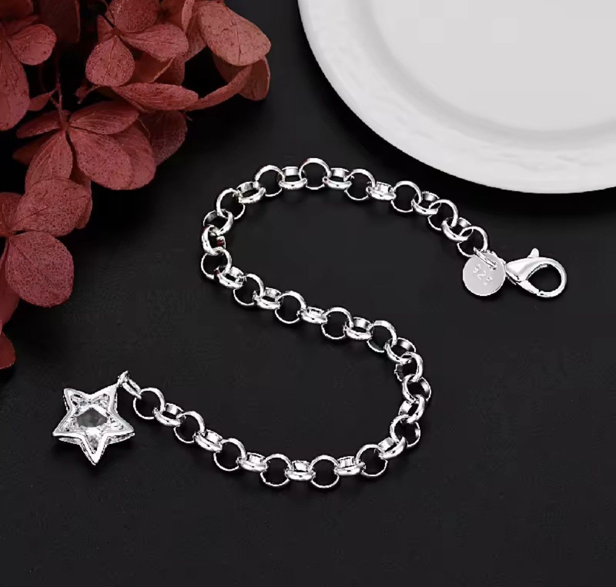 Jewelry × Sterling Silver 925 Sterling Silver Shining Crystal Star Bracelets Size ONE SIZE - 3 Thumbnail