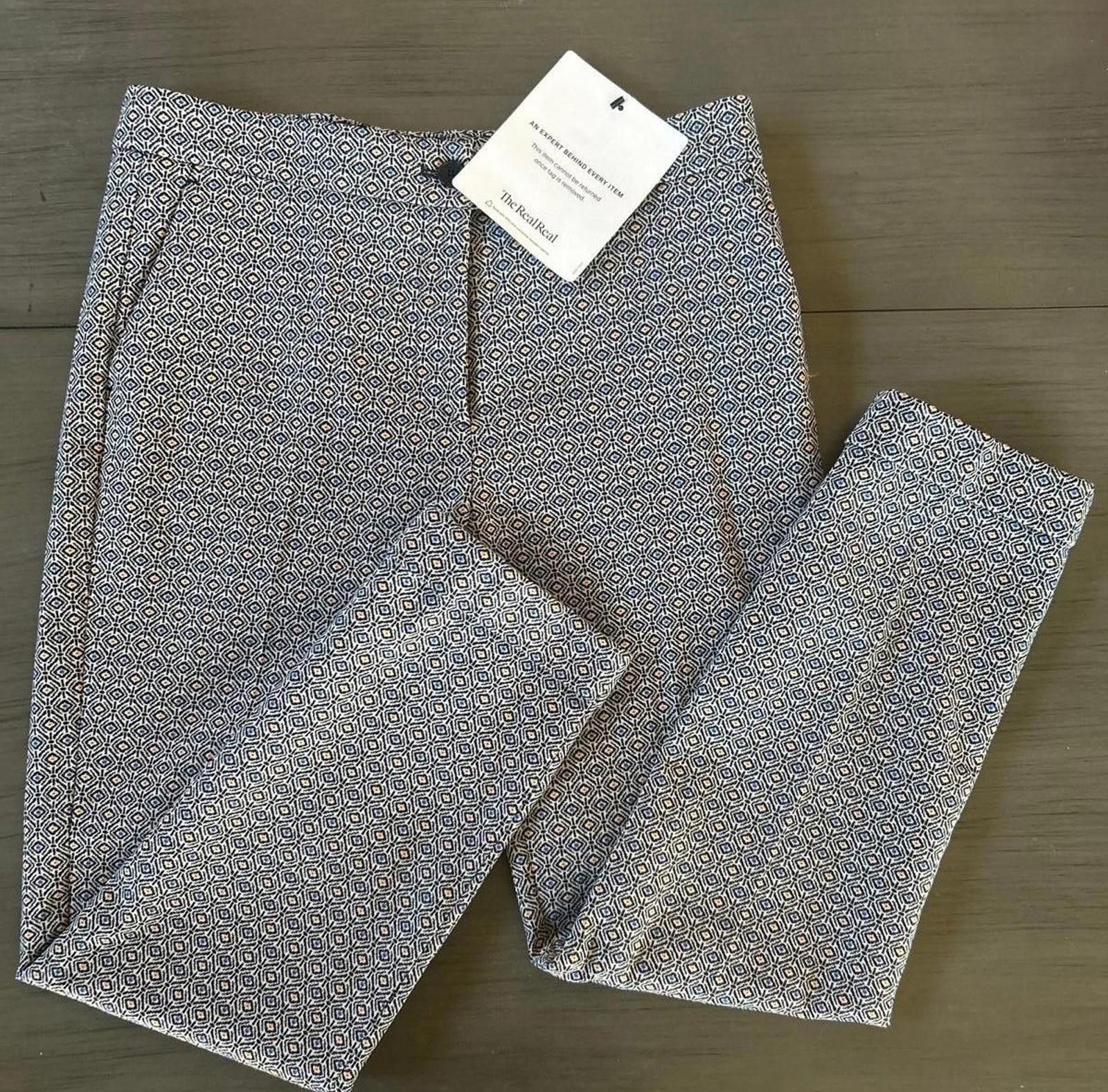 Etro Etro Womens Pants Size 6 Black Geometric Pattern Cuffed Size 28" / US 6 / IT 42 - 2 Thumbnail