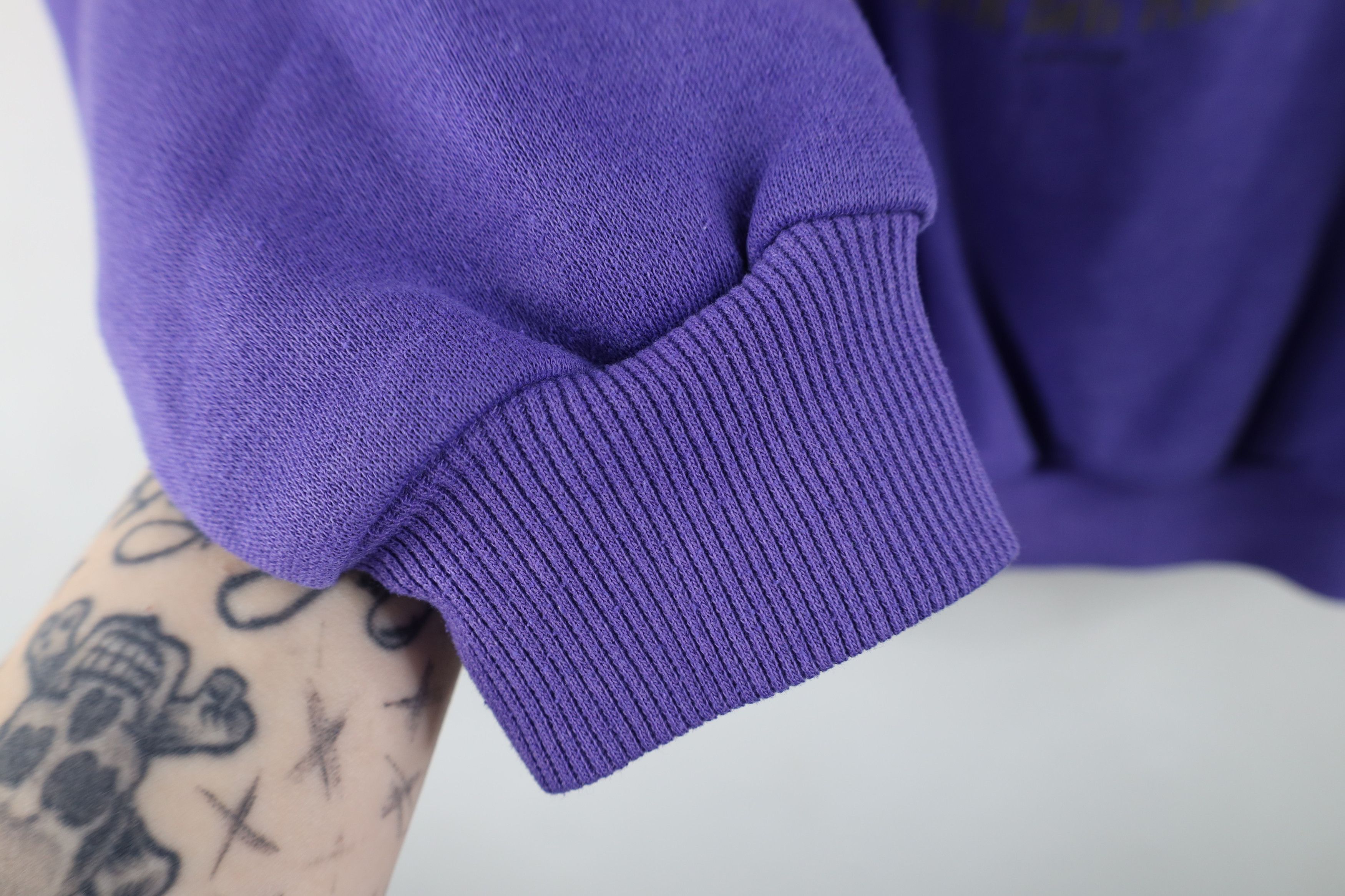 Vintage Vintage 90s IOU Spell Out Football Jersey Sweatshirt Purple Size M / US 6-8 / IT 42-44 - 9 Thumbnail
