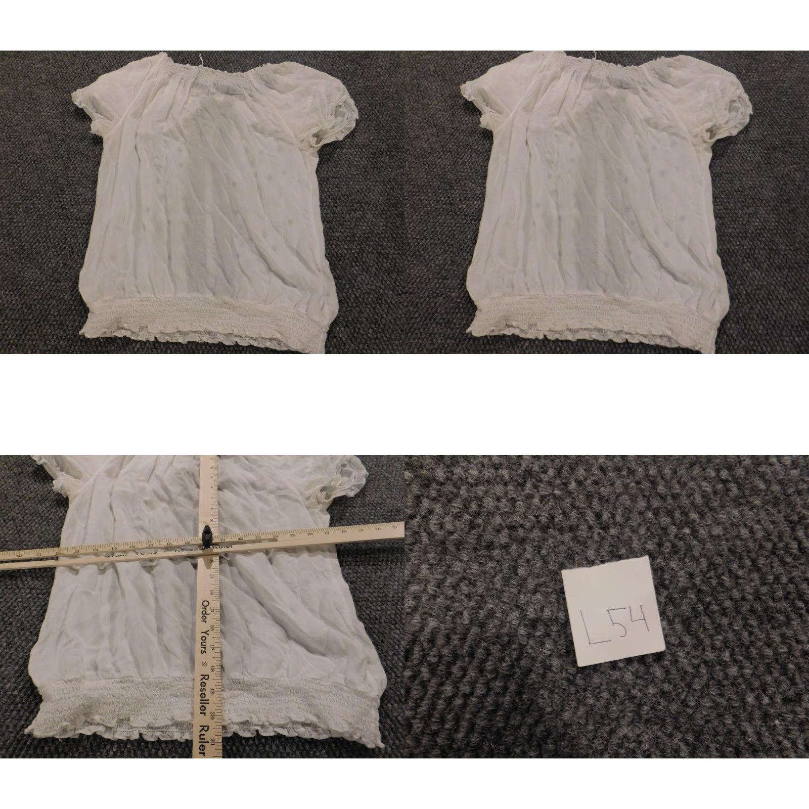 Vintage Iz Byer Blouse Shirt Womens Medium White Stretch Pullover Top Short Sleeve Crew Neck Casual Pattern Solid Button Size M / US 6-8 / IT 42-44 - 8 Thumbnail