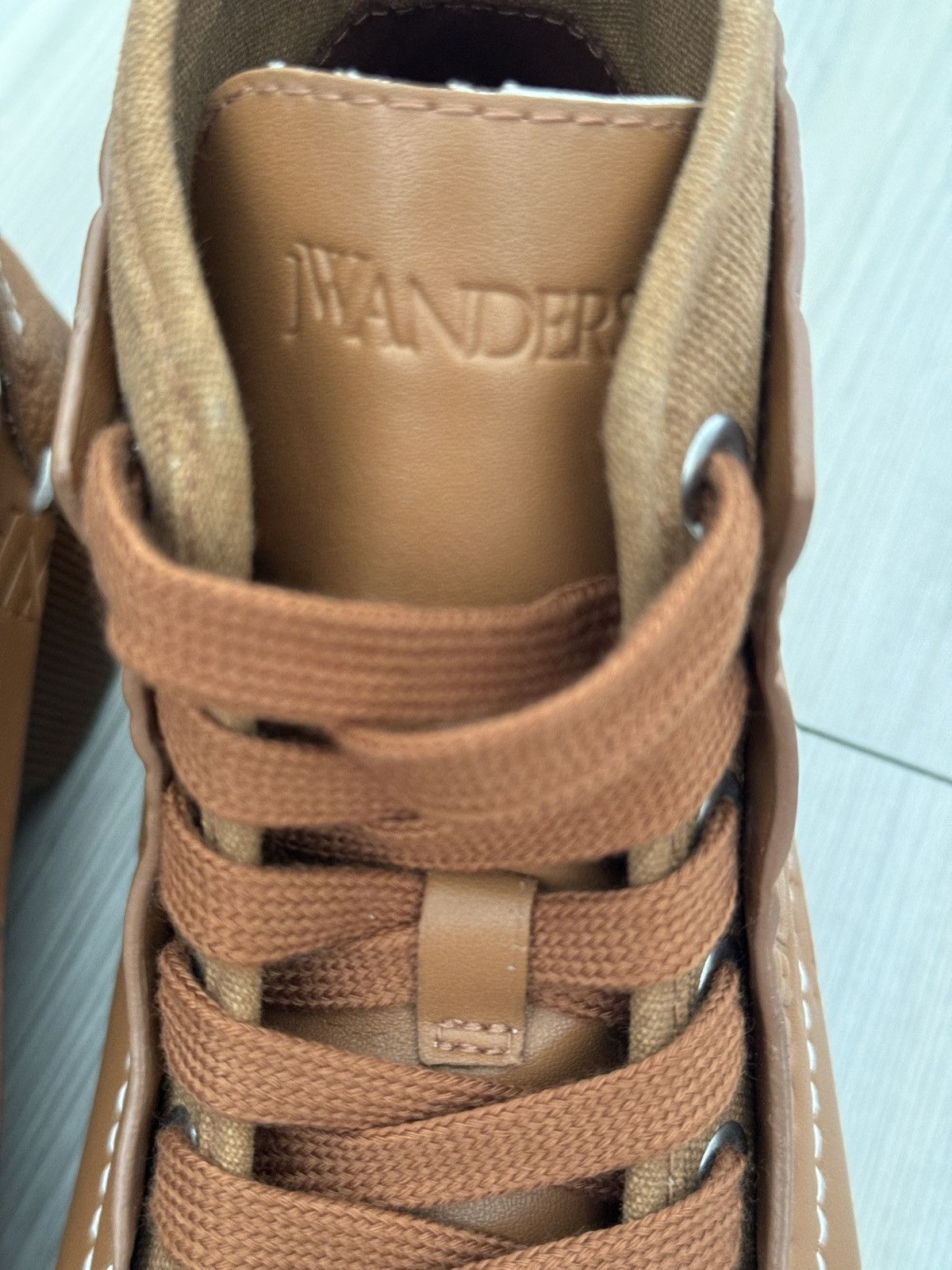 JW Anderson J.W.Anderson Layered Logo Debossed High Top Sneaker Size US 7 / IT 37 - 12 Thumbnail