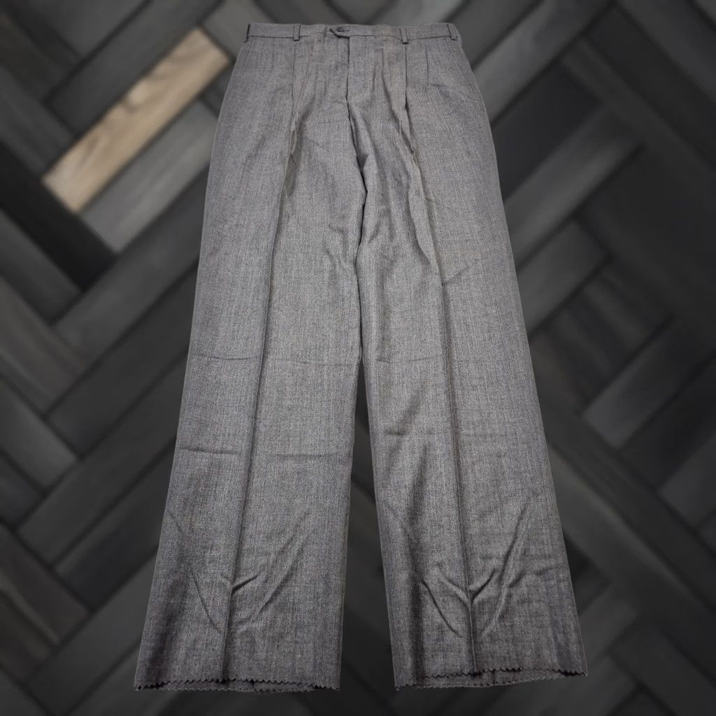 Vintage VTG John Alexander Dress Pants Mens 38x36 Gray Wool Pleated Classic Fit Unhemmed Size US 38 / EU 54 - 1 Thumbnail