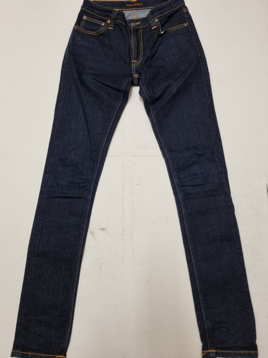 Nudie Jeans Nudie 28X34 Skinny Lin Dry Deep Orange Stretch Denim Jeans ...