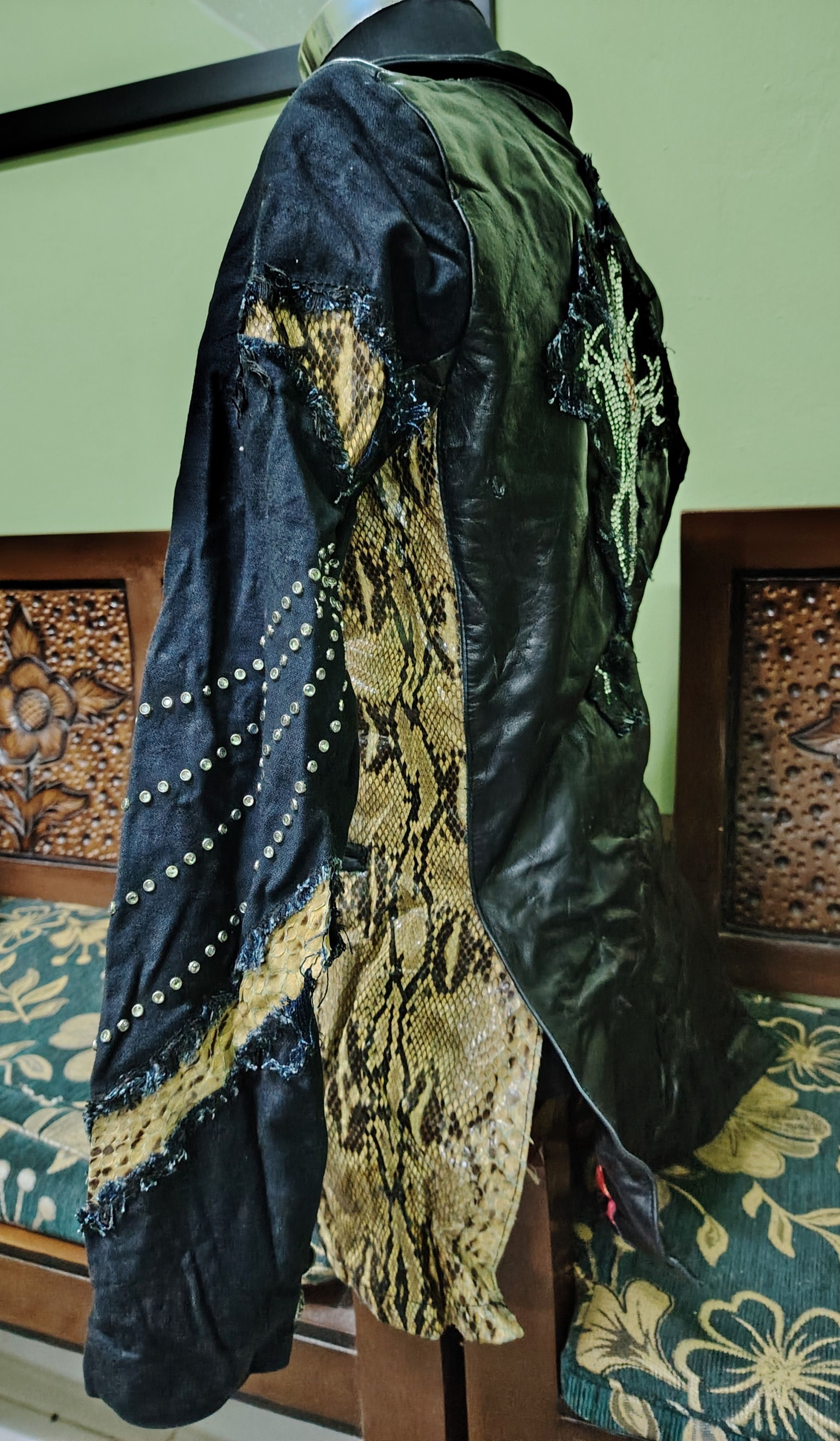 Japanese Brand Handmade Phyton Leather Jacket by EijiKyoto like ChromeHeart Size US M / EU 48-50 / 2 - 5 Thumbnail