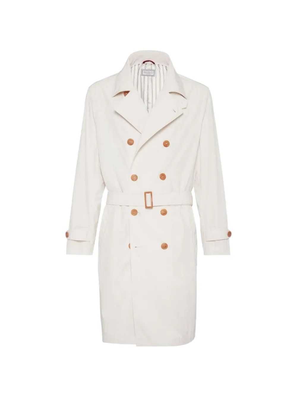 Brunello Cucinelli o1y0526 Trench Coat in Ivory Size US L / EU 52-54 / 3 - 1 Thumbnail