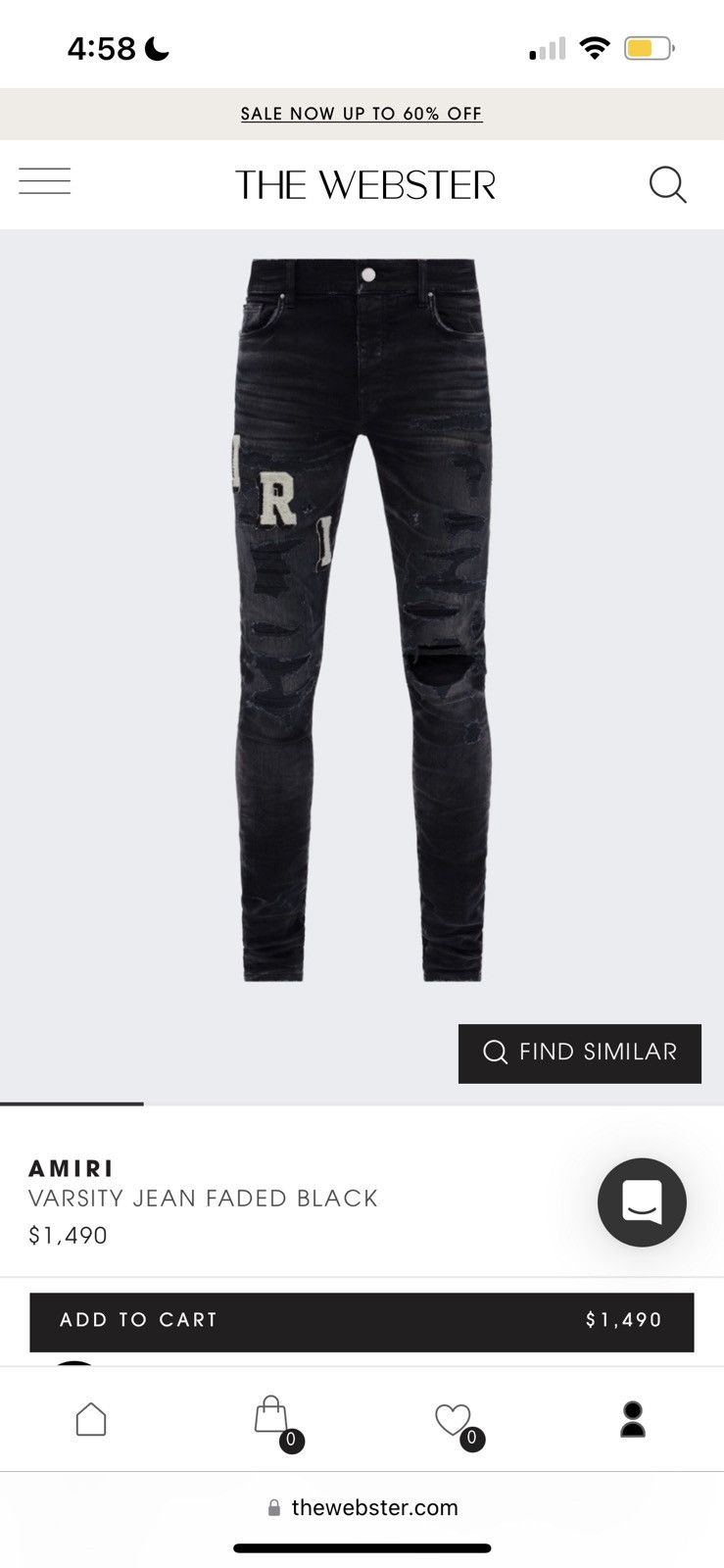 Amiri Varsity Black Jeans