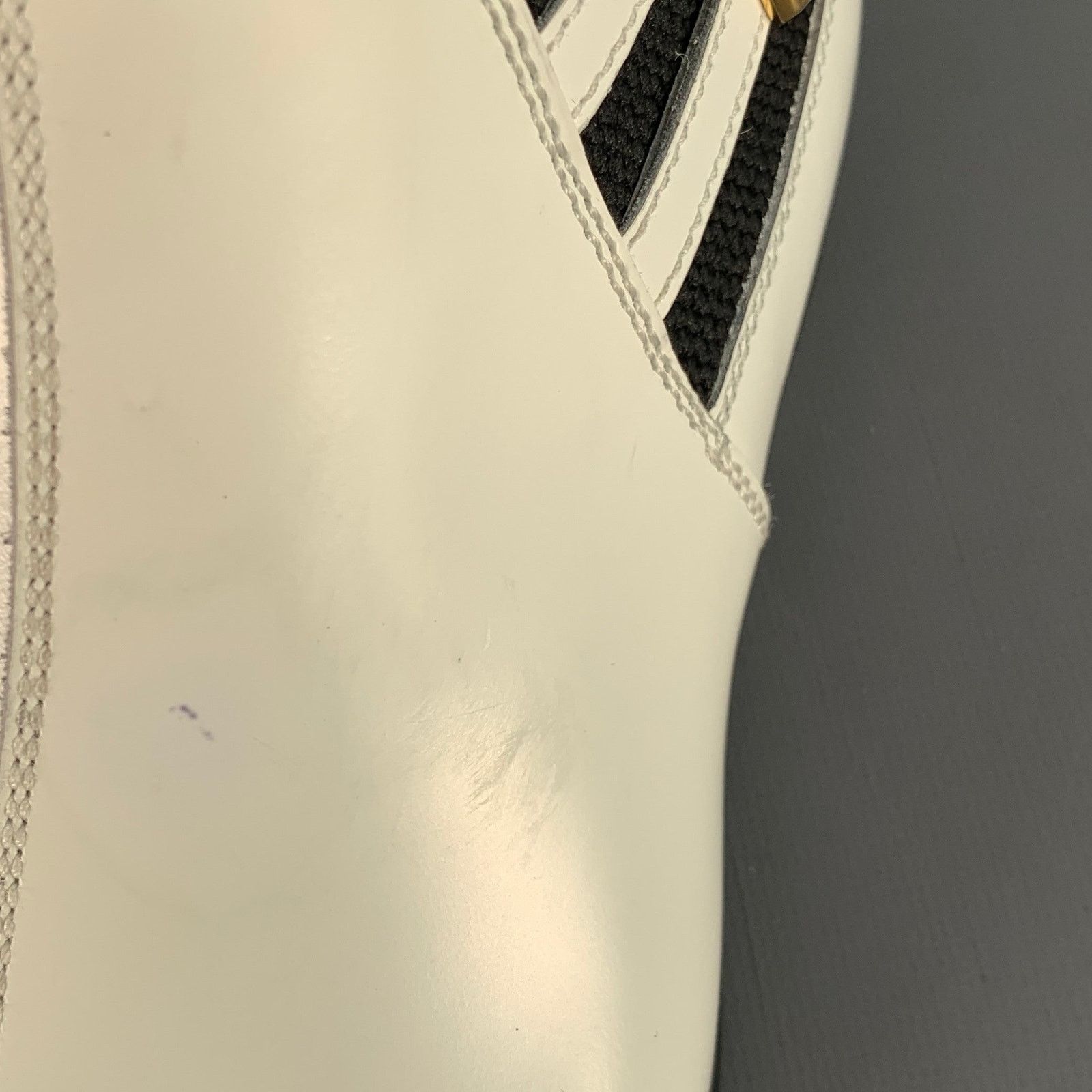 Gucci White Black Gold Leather Pointed Toe Pull On Ankle Boots Size US 7.5 / IT 37.5 - 10 Thumbnail