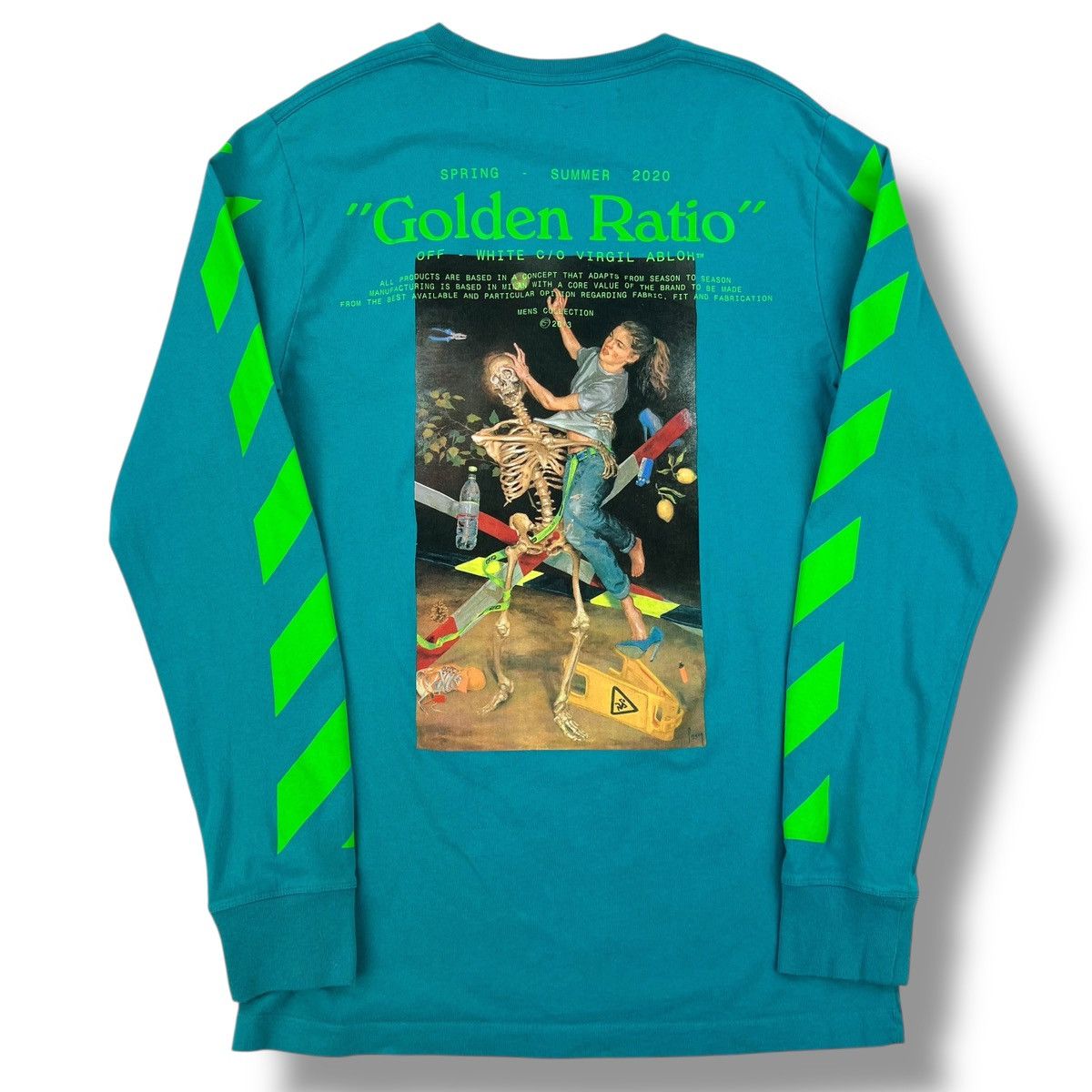 Off-White Off-White Pascal Skeleton Teal Long Sleeve T Shirt Size US M / EU 48-50 / 2 - 2 Thumbnail