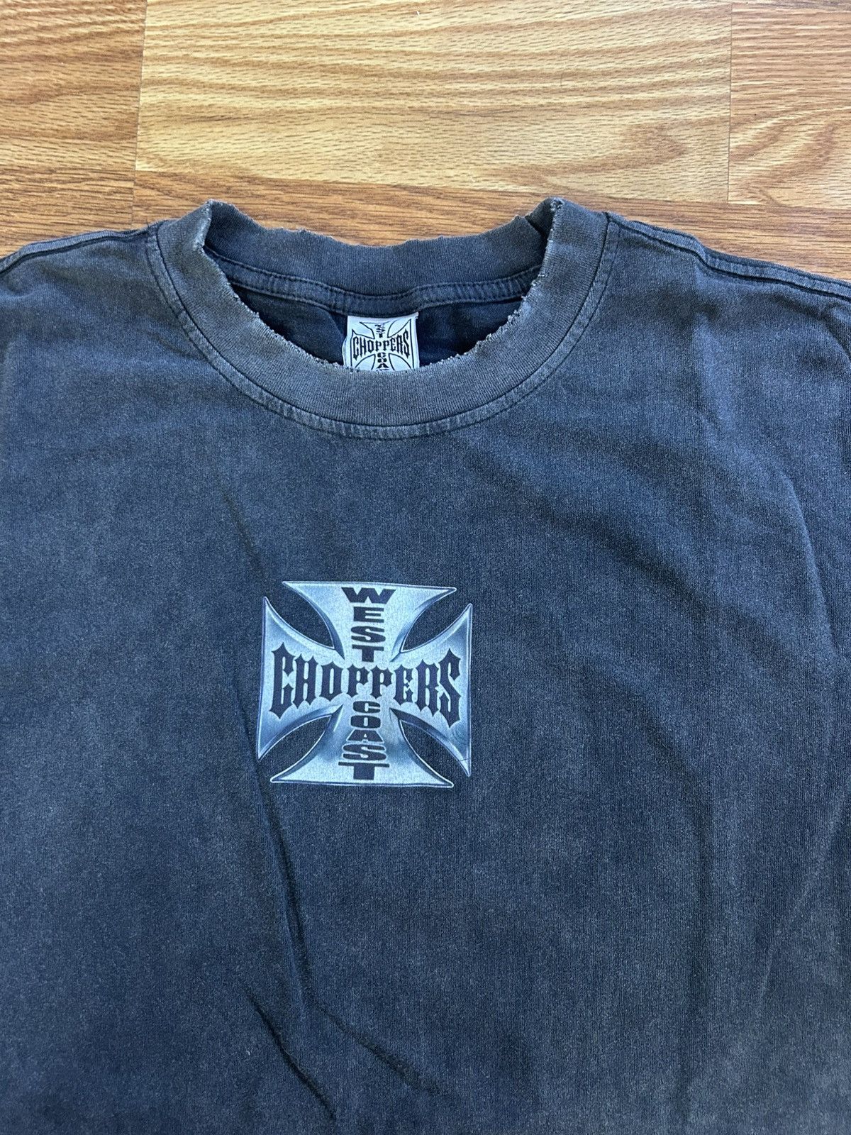 Vintage West Coast Choppers Shirt Black Fade Mens L