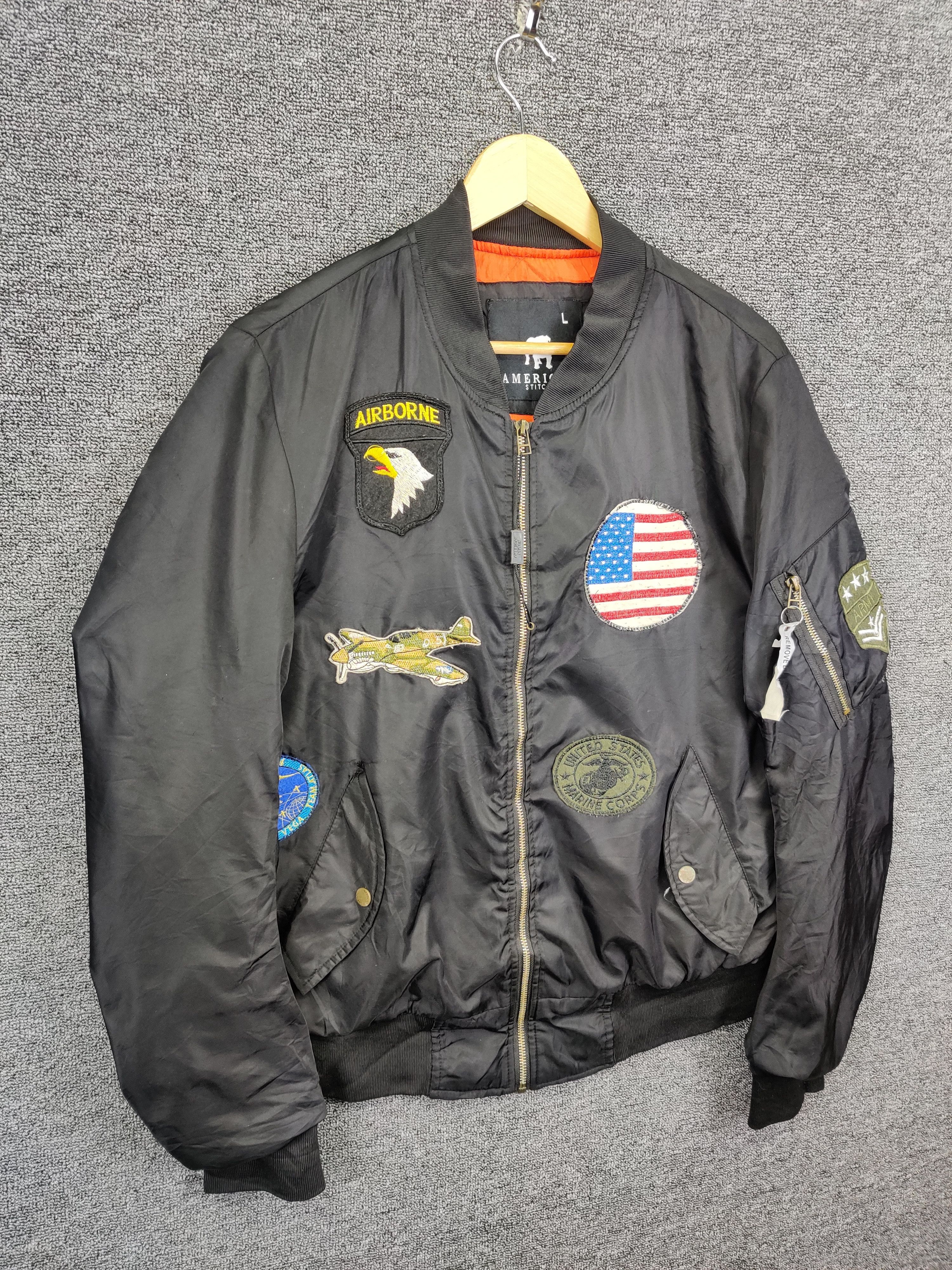 American Stitch Vintage American Stitch MA-1 Flight Bomber Jacket Size US L / EU 52-54 / 3 - 7 Thumbnail