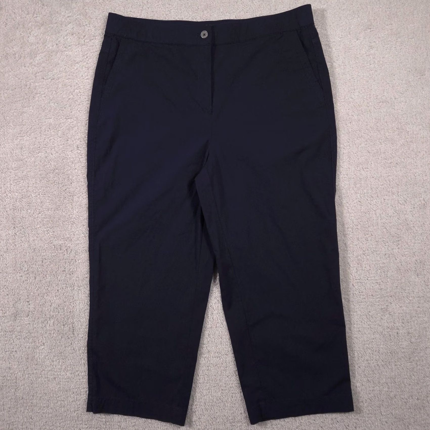 Vintage Chico'S Capri Pants Women 1 Blue Twill Stretch Zip Fly Crop Pockets Casual Size 25" / US 0 / IT 36 - 2 Thumbnail