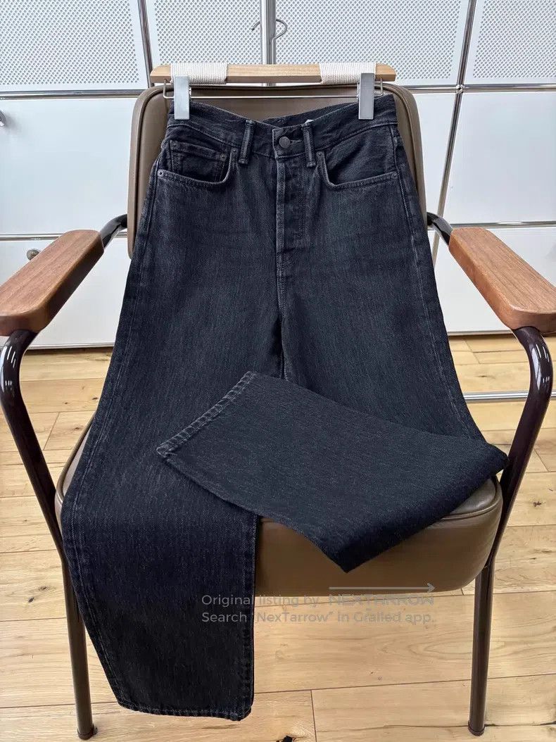 Acne Studios Acne Studios Smoky black leather label straight-leg jeans Size 25" / US 0 / IT 36 - 5 Thumbnail