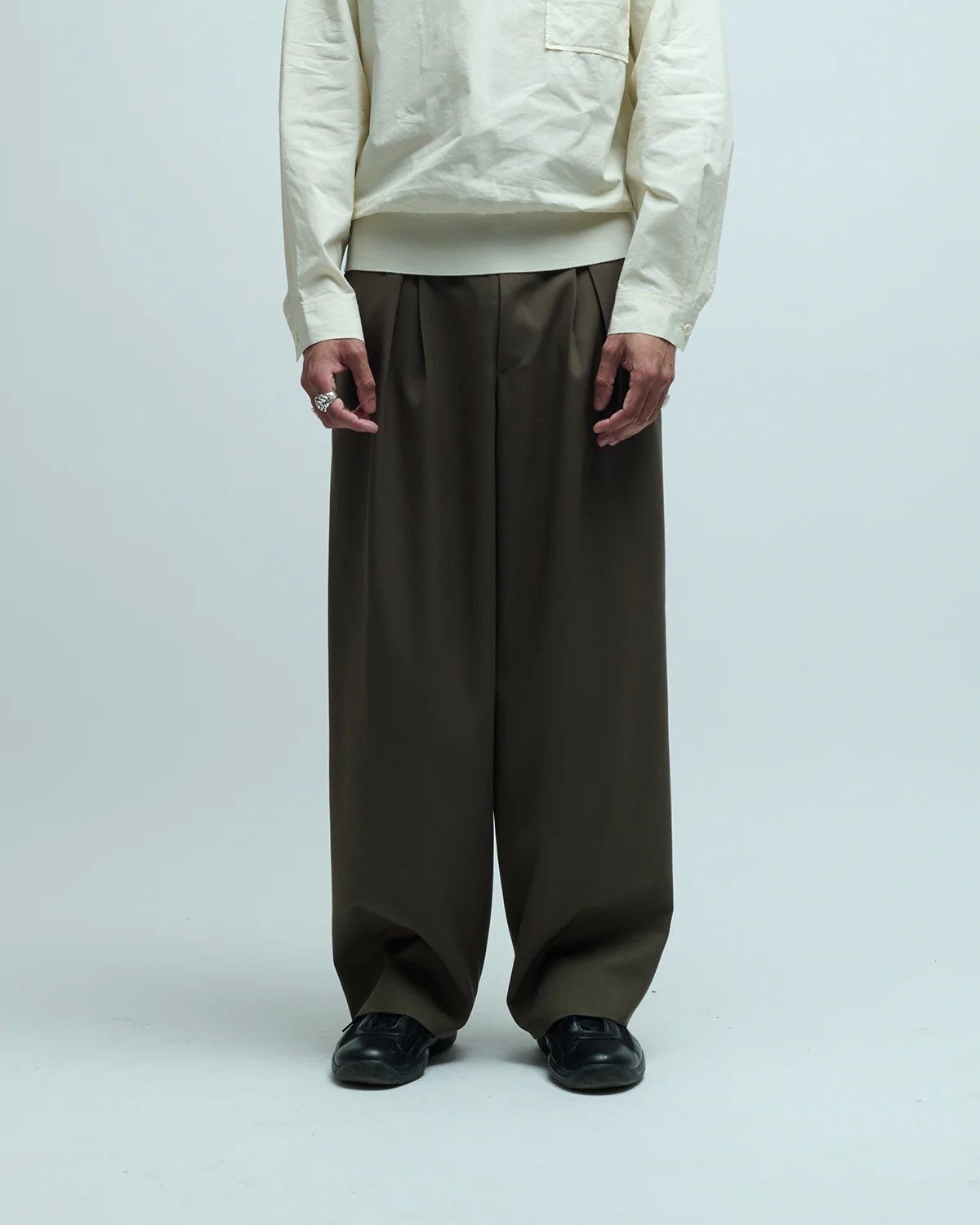 Stein Stein easy wide trouser wool size L Size US 34 / EU 50 - 3 Thumbnail