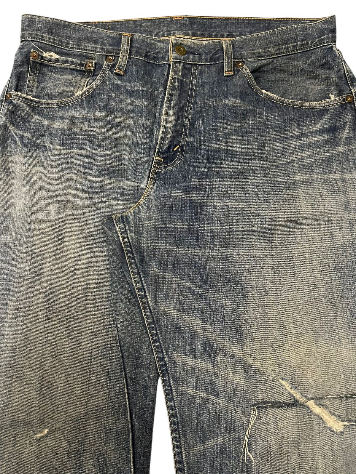 Levi's Vintage 90s Levis 504 Faded Wash Distress Baggy Jeans Size US 35 - 4 Thumbnail