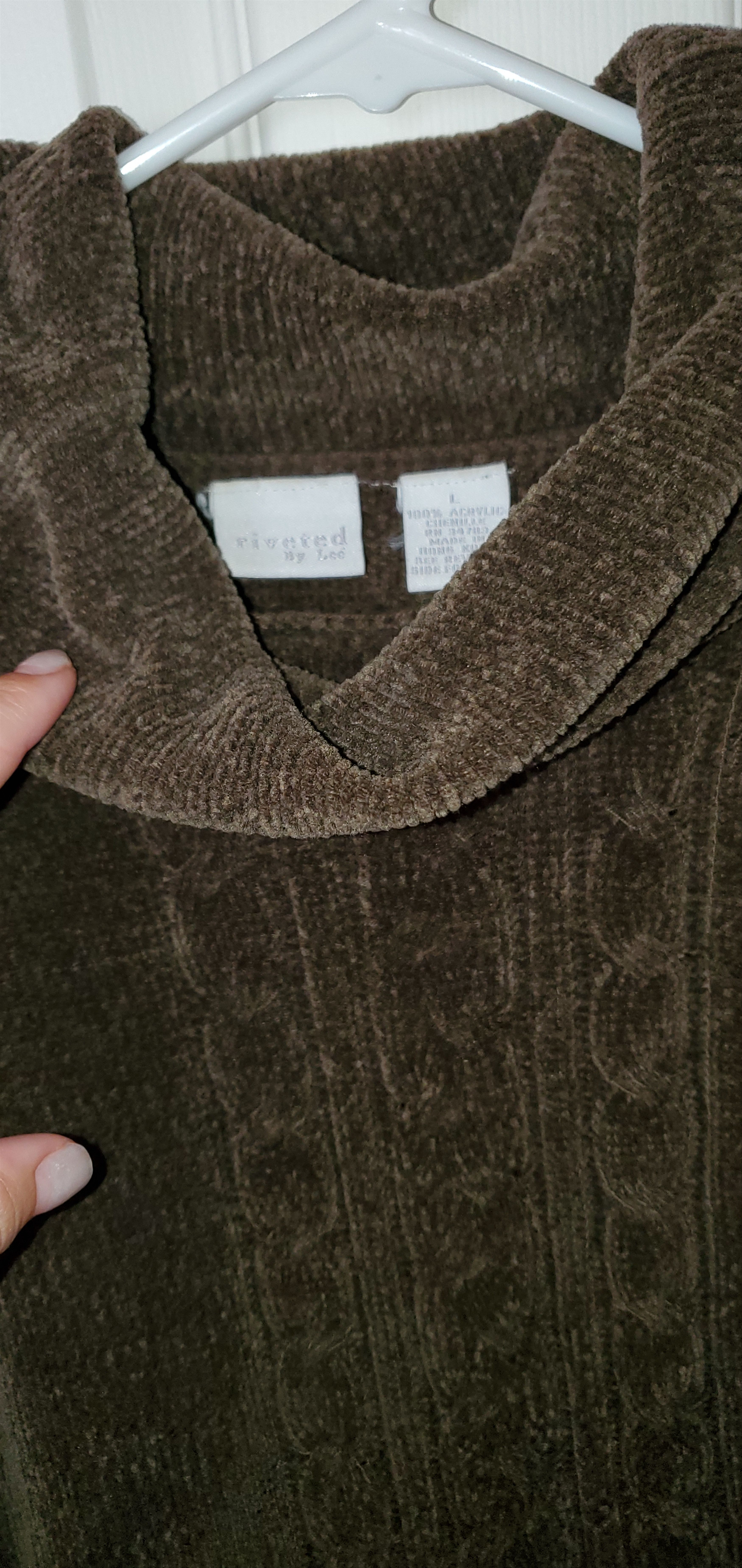 Vintage Vintage Brown Acrylic Chenille Smocked Turtleneck (size L) Size L / US 10 / IT 46 - 3 Thumbnail