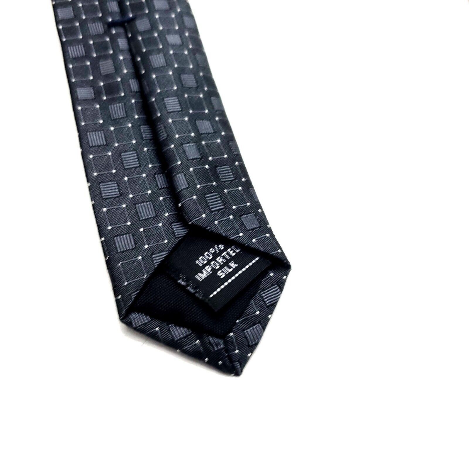 Apt. 9 Apt 9 Silk Tie Gray Geometric Woven Size ONE SIZE - 4 Thumbnail