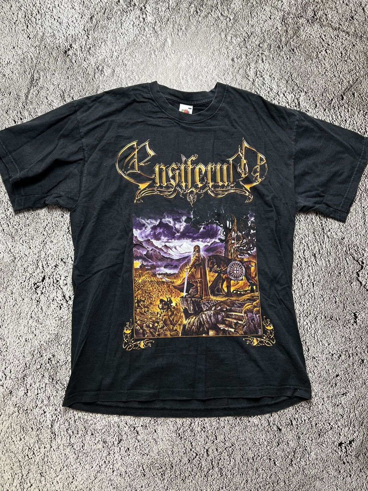 Fruit Of The Loom 2005 Ensiferum EU tour black metal folk t shirt y2k Size US L / EU 52-54 / 3 - 1 Thumbnail