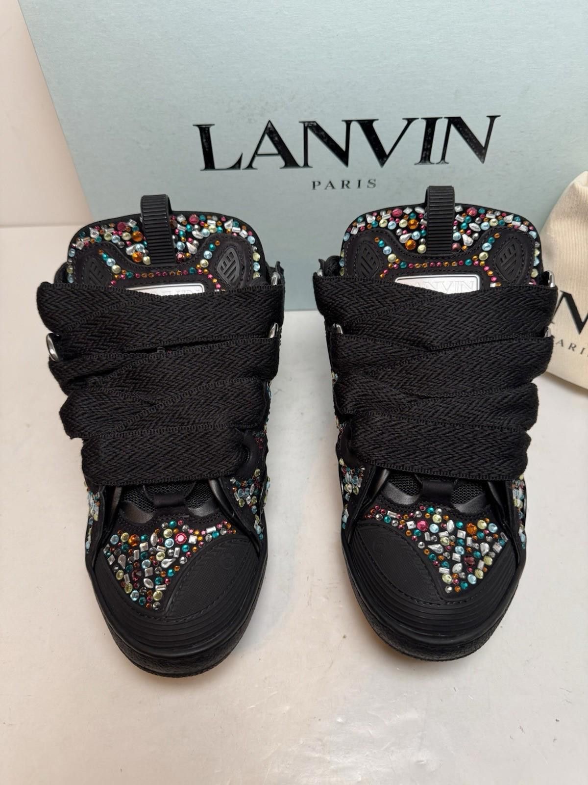Lanvin Lanvin Curb Sneakers Black Multicolour Crystal Embellished Size US 9 / EU 42 - 3 Thumbnail
