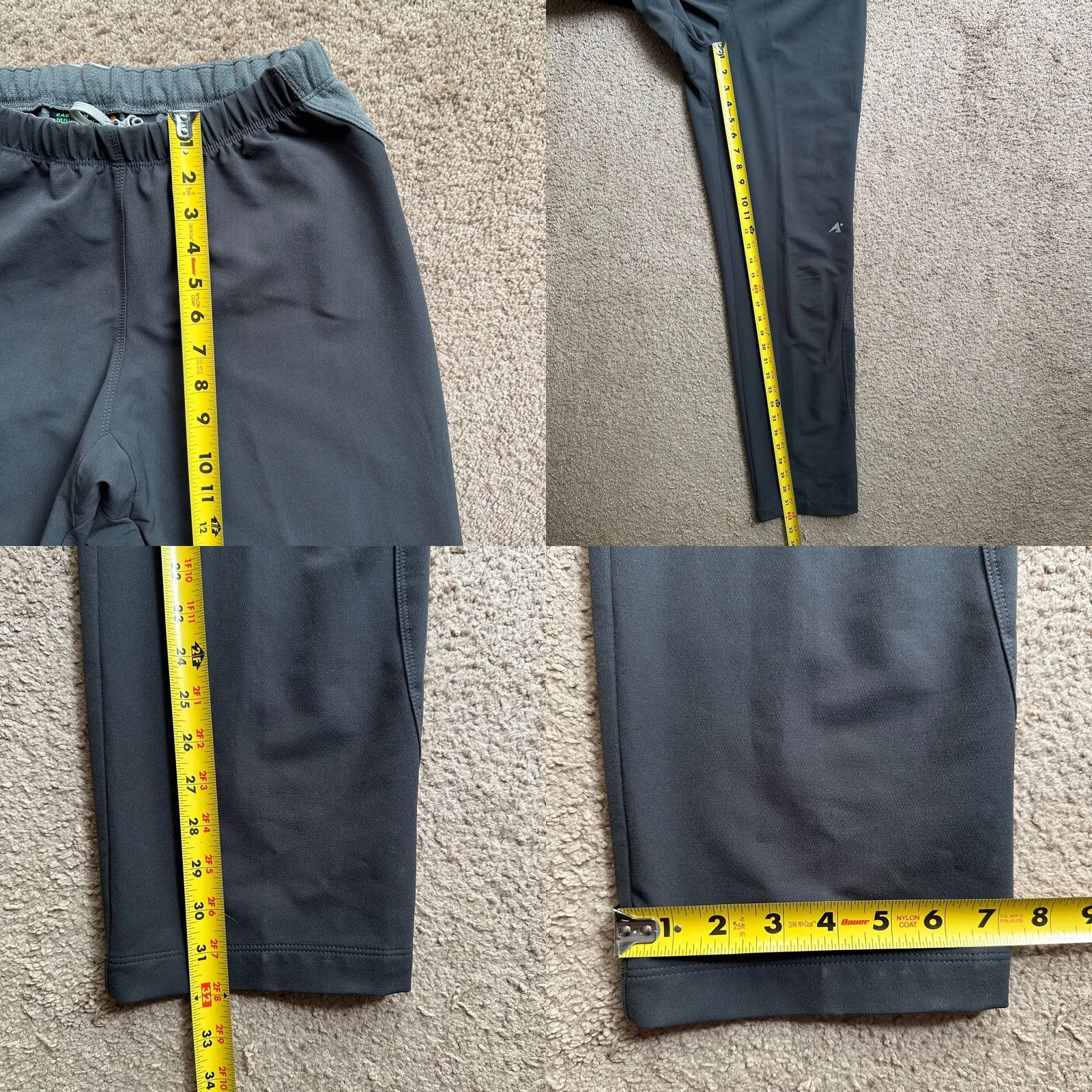 Vintage EMS Pants Mens Small Straight Leg Mid Rise Grey 26x32 Elastic Waist No Pockets Size US 29 - 8 Thumbnail
