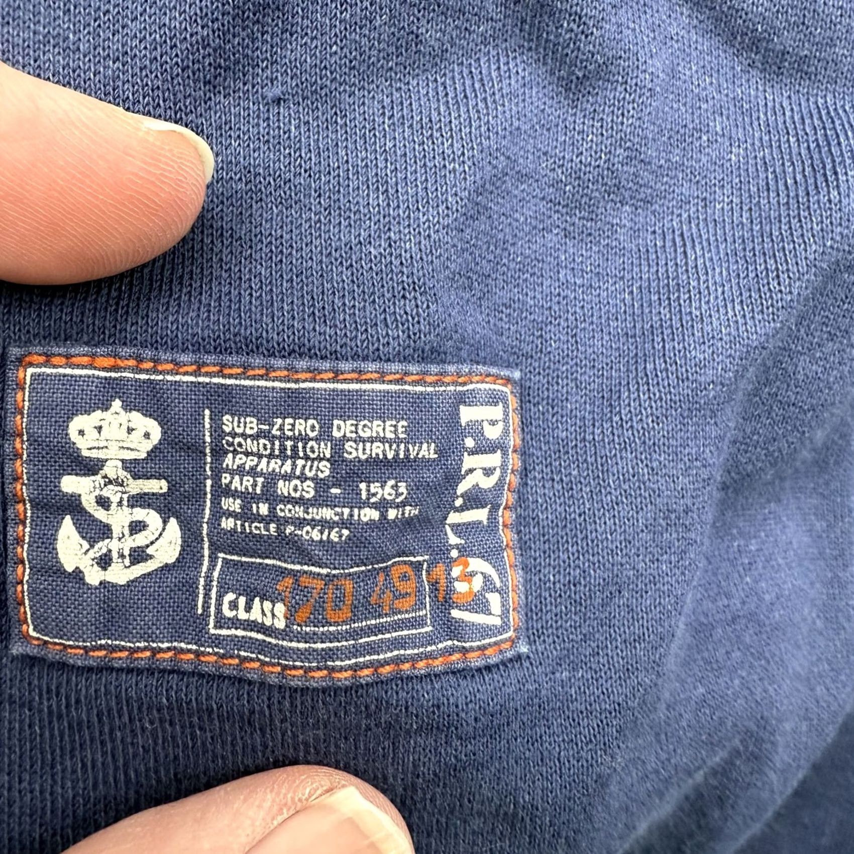 Polo Ralph Lauren Polo Ralph Lauren Pullover Hoodie Mens Large Blue PRL Project Survival Outdoors Hoodie Zip Pockets Embroidered Patch Nautical Exterior Knit Size US L / EU 52-54 / 3 - 7 Thumbnail