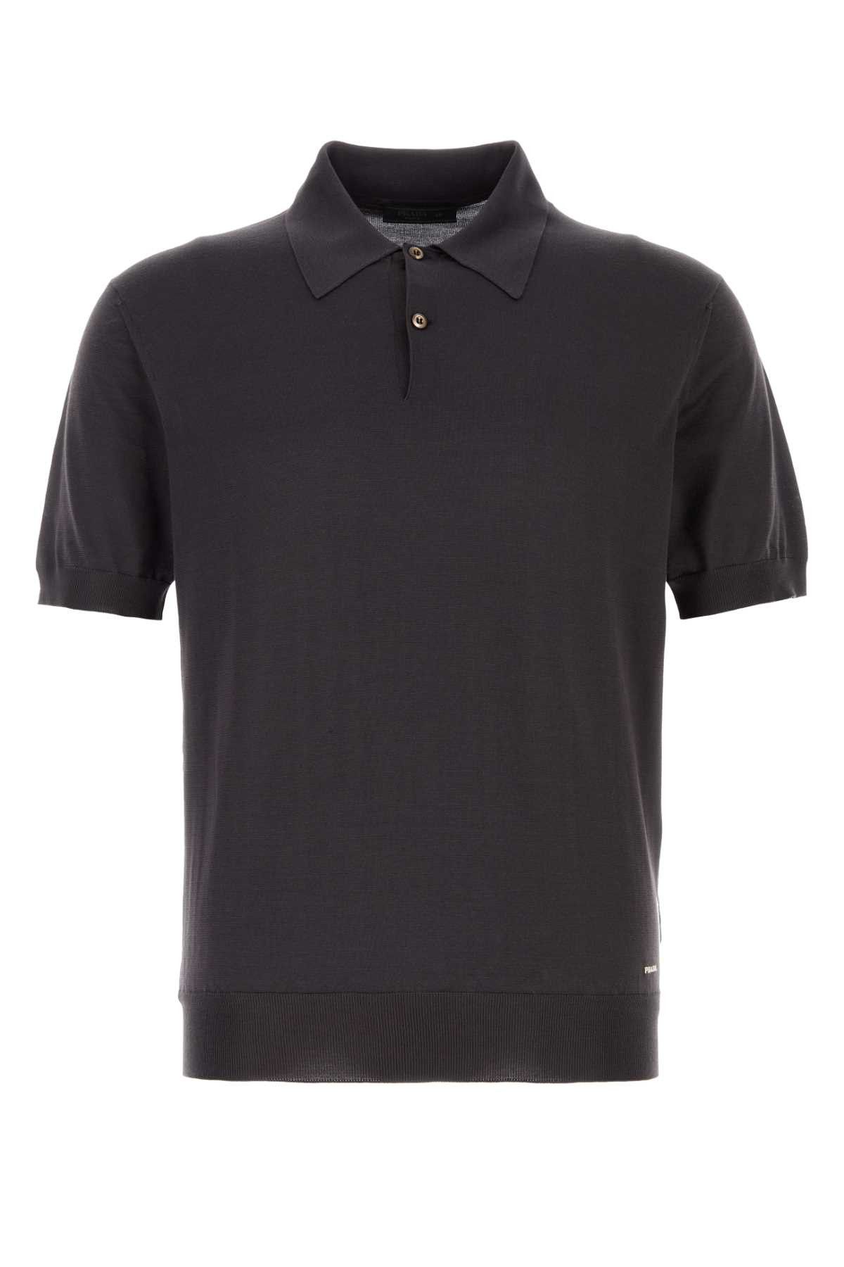 Prada Dark Brown Silk Polo Shirt Size US L / EU 52-54 / 3 - 1 Thumbnail