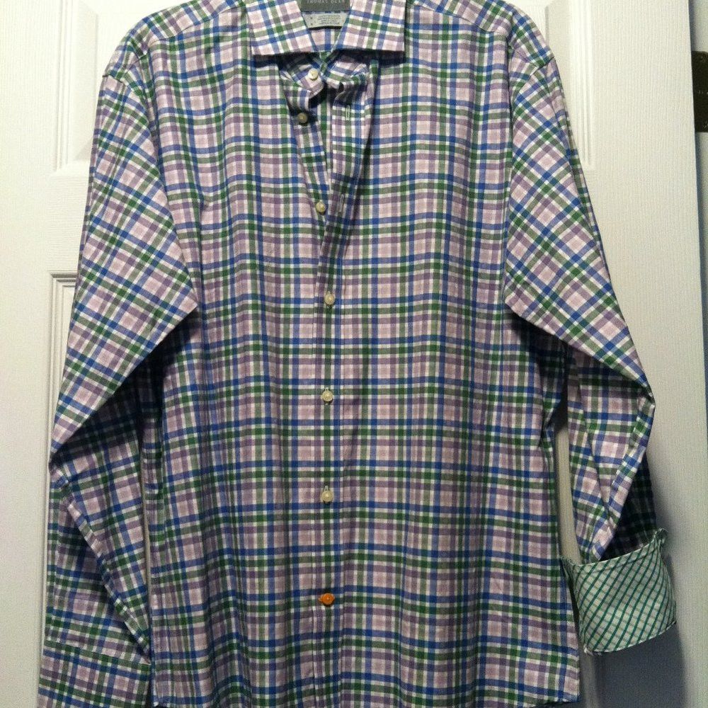 Thomas Dean THOMAS DEAN MENS NEW PLAID COTTON CASUAL SHIRT SIZE: M Size US M / EU 48-50 / 2 - 4 Thumbnail