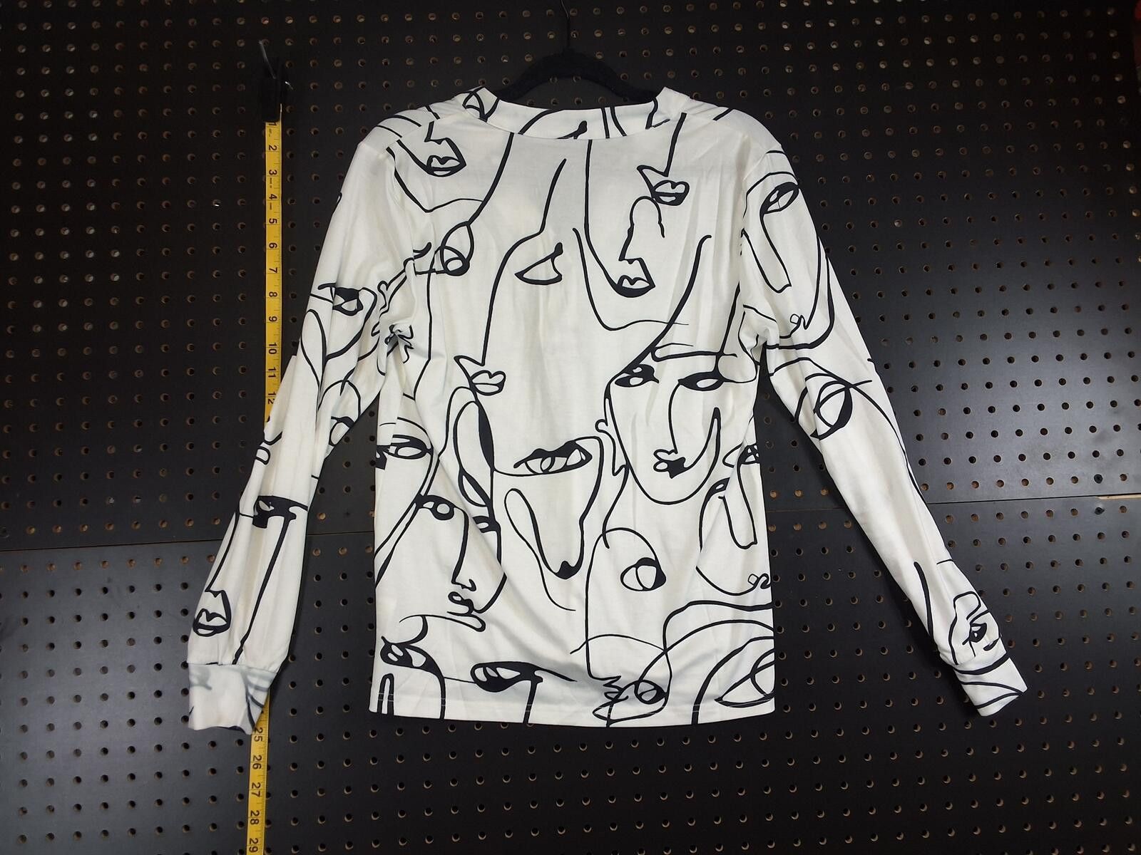 Other Artsy Abstract Face Print Long Sleeve Blouse Top Small Size S / US 4 / IT 40 - 3 Thumbnail