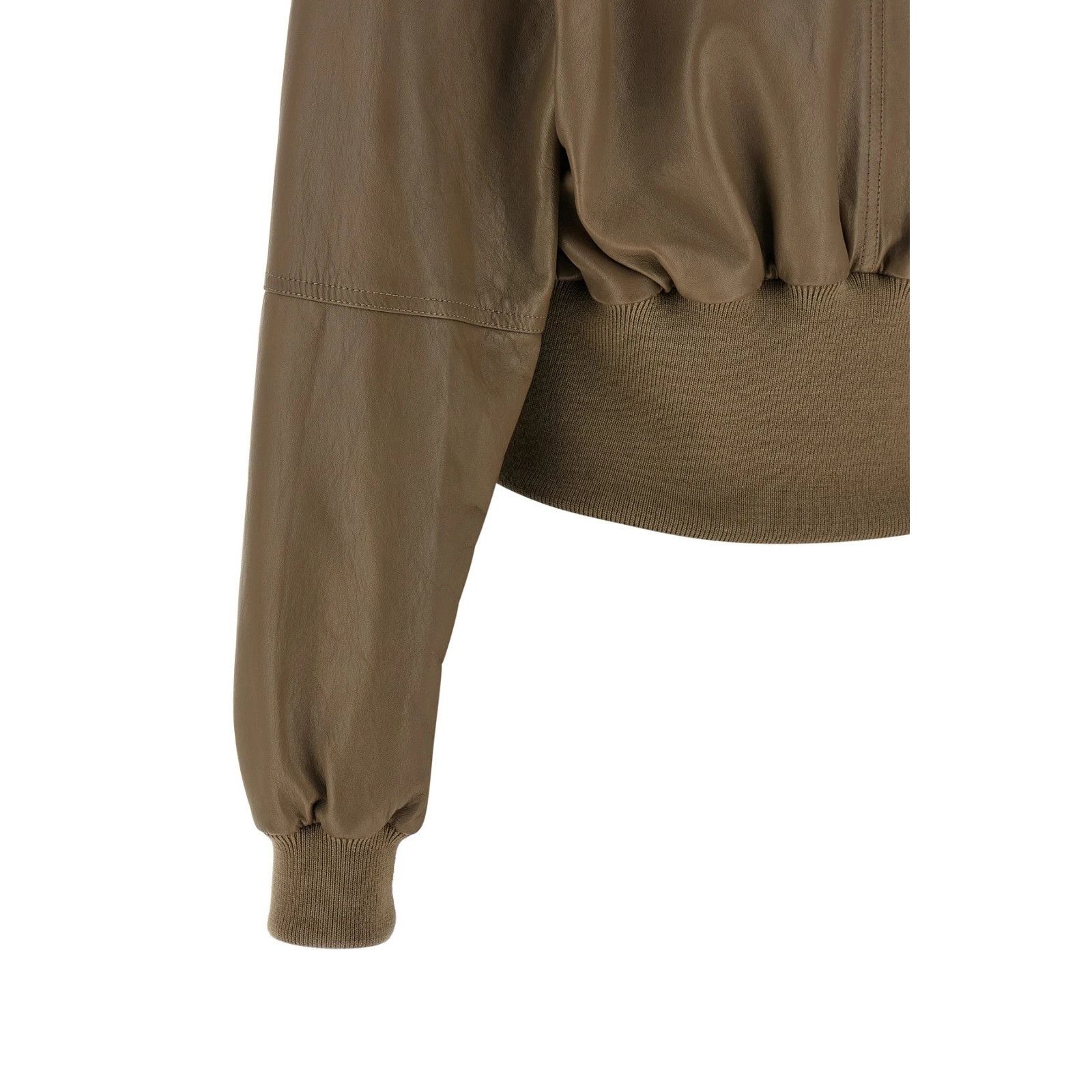 Chloe CHLOE Cropped Brown Bomber Leather Jacket New & Authentic (W Size M / US 6-8 / IT 42-44 - 4 Thumbnail
