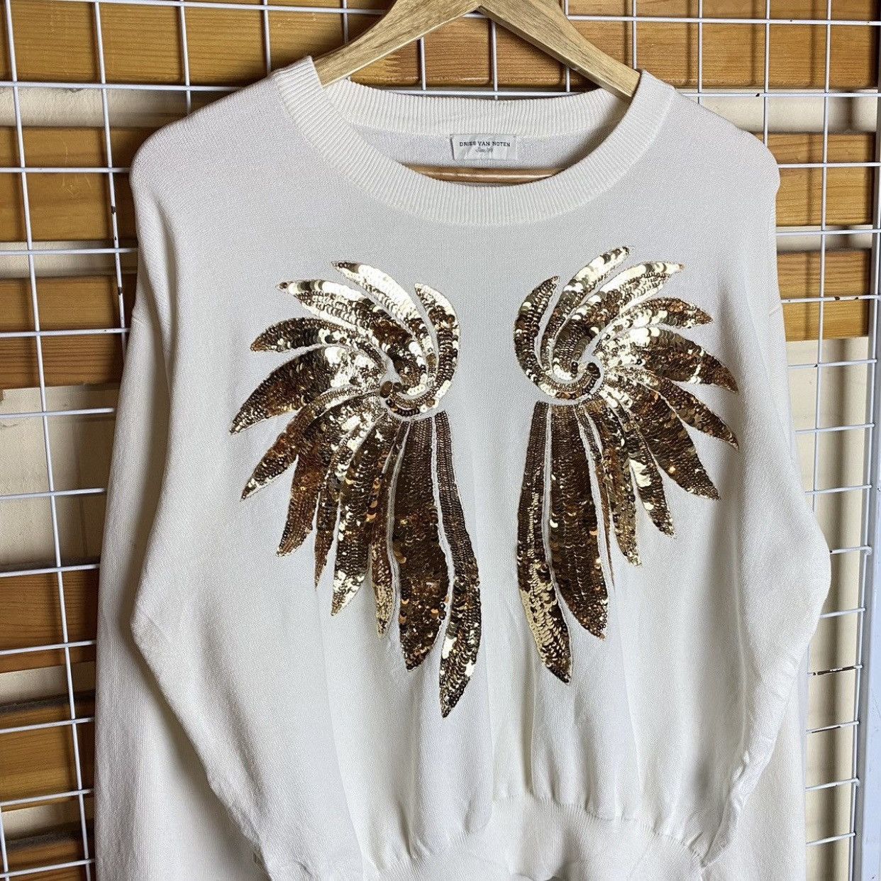 Dries Van Noten Dries Van Noten SS16 Runway Sequin Wings Knit Sweater Size M / US 6-8 / IT 42-44 - 3 Thumbnail