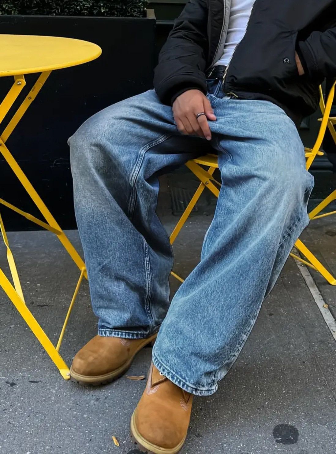 Designer × Vintage Straight Streetwear Classic Blue Loose Jeans Retro Style Size US 34 / EU 50 - 2 Thumbnail