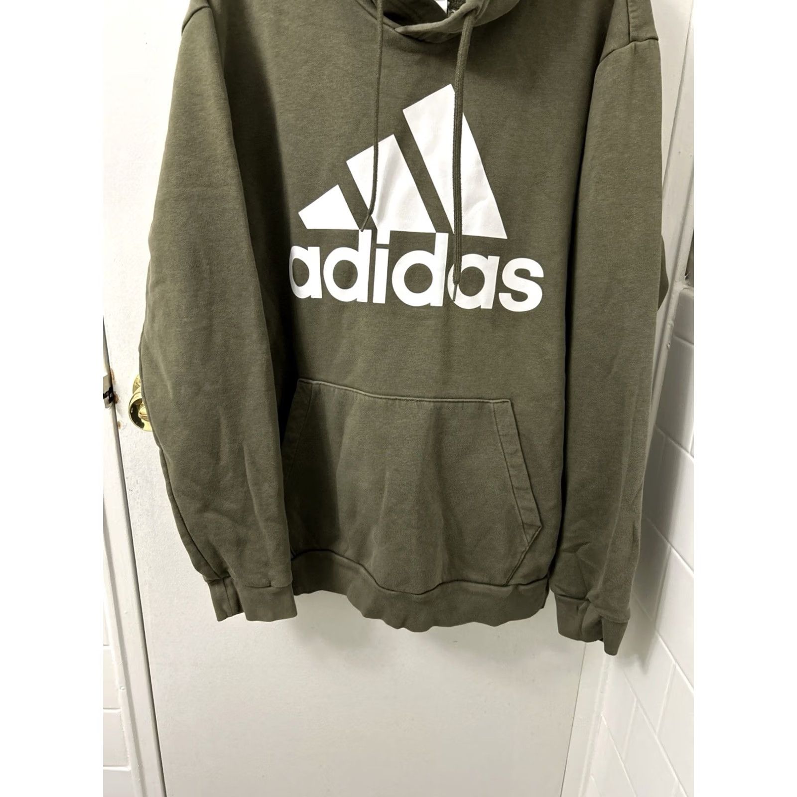 Adidas Adidas Hoodie Mens Large Green Big Logo Pullover Sweatshirt 3 Stripes Tricot L/S Size US L / EU 52-54 / 3 - 3 Thumbnail