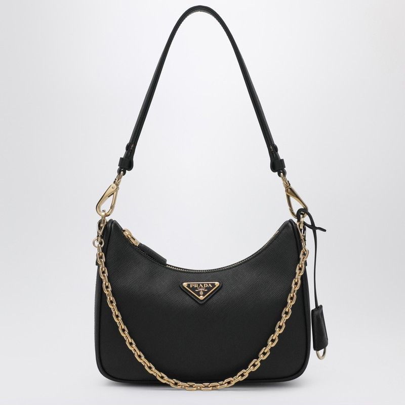 Prada Prada Mini Prada Re-Edition Bag In Black Saffiano Size ONE SIZE - 1 Thumbnail