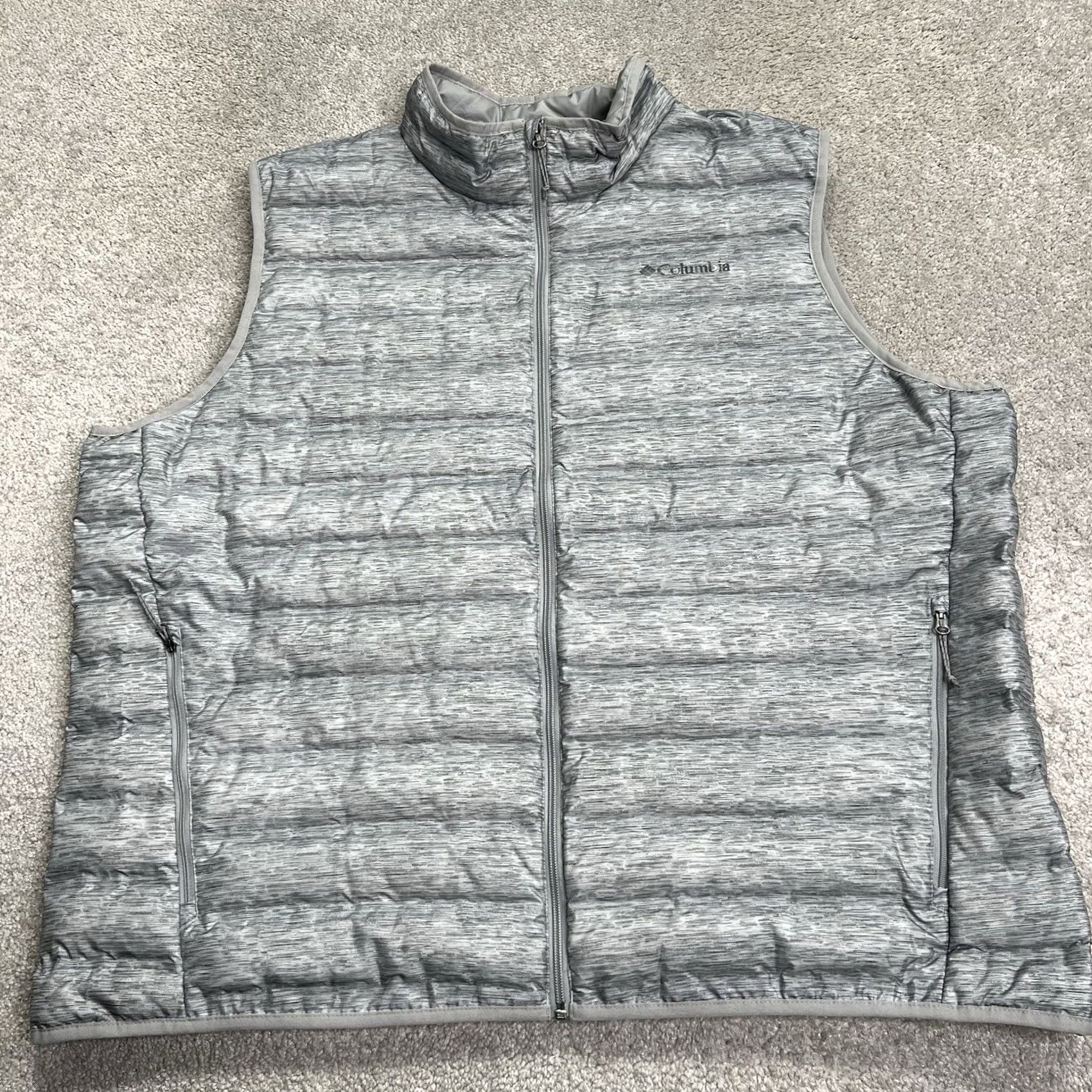 Vintage Columbia Puffer Vest Men’s 3X Duck Down Fill Quilted Gray Full Zip Outdoors Golf Vest Size US XXL / EU 58 / 5 - 2 Thumbnail