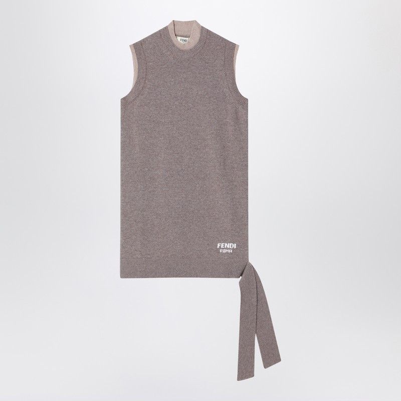 Fendi Fendi Taupe Wool And Cashmere Dress Size M / US 6-8 / IT 42-44 - 1 Thumbnail
