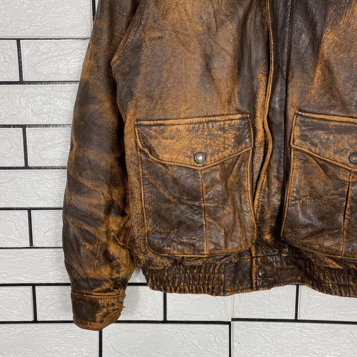 Vintage 🔥VINTAGE FLY LEATHER JACKET BLANKET AERO LEATHER Size US M / EU 48-50 / 2 - 3 Thumbnail