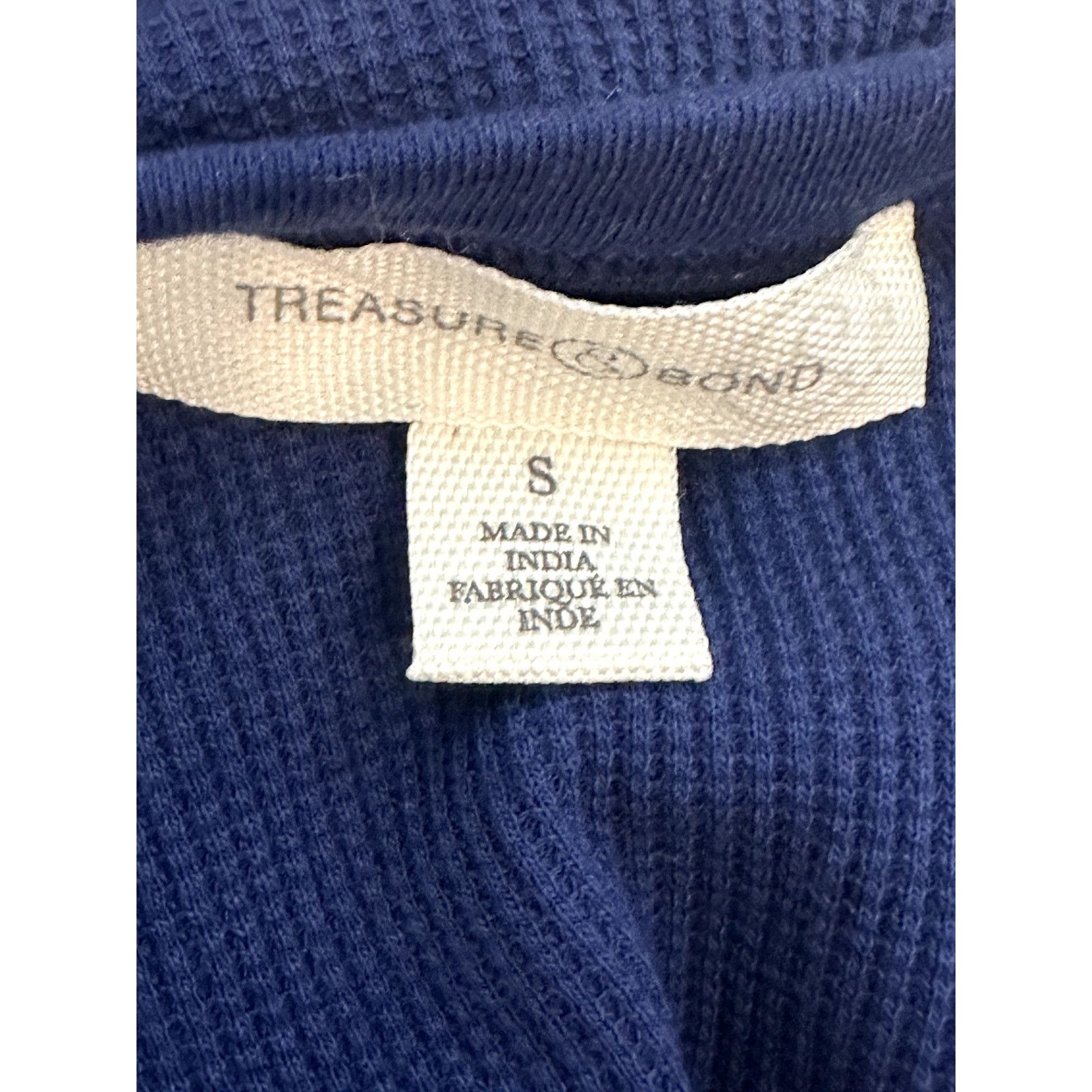 Treasure & Bond Treasure & Bond Women's Blue Long Sleeve Waffle Knit S NWOT Size S / US 4 / IT 40 - 7 Thumbnail